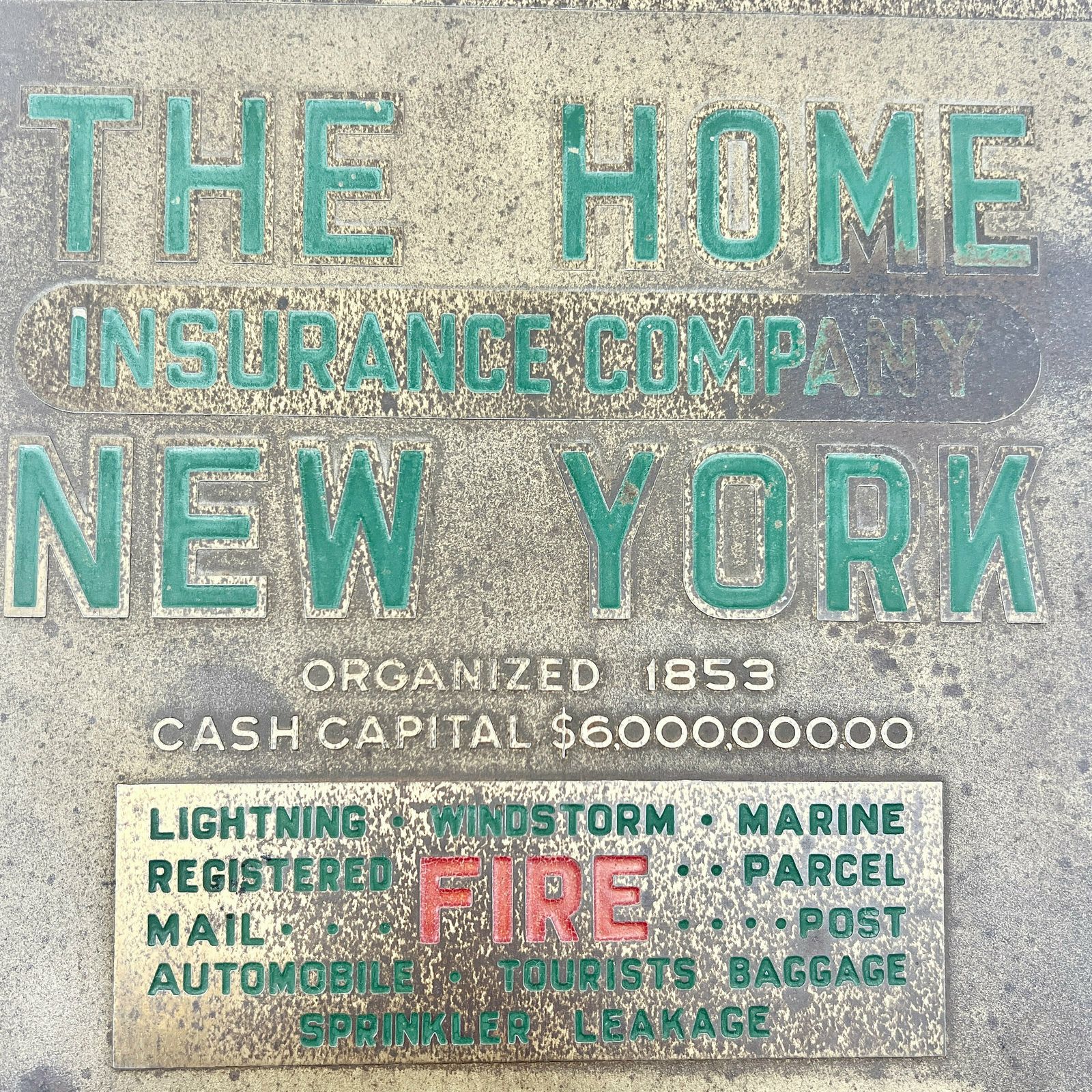 Antique Brass The Home Insurance Company New York Perpetual Calendar   A.W. Harrington Jr., Inc Agent Troy Nt   Study Decor   Home Decor photo furniture