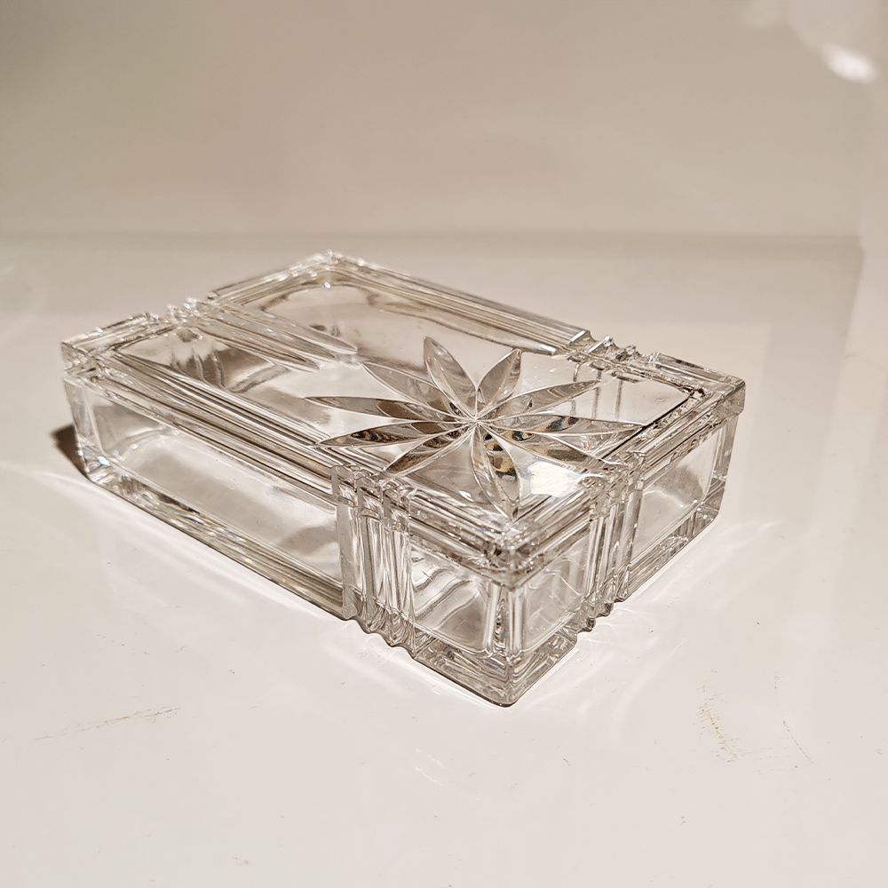 Vintage Crystal Smoking Set "Palms" By Kristall Krisla. Made In Italy, 1970s photo 390.0