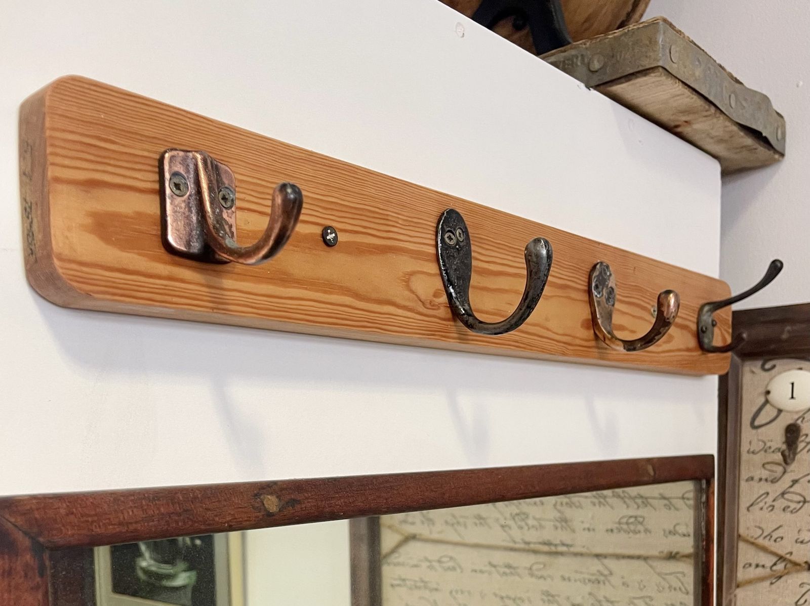 Antique Wall Coat Rack Hooks, 1800s photo for sale