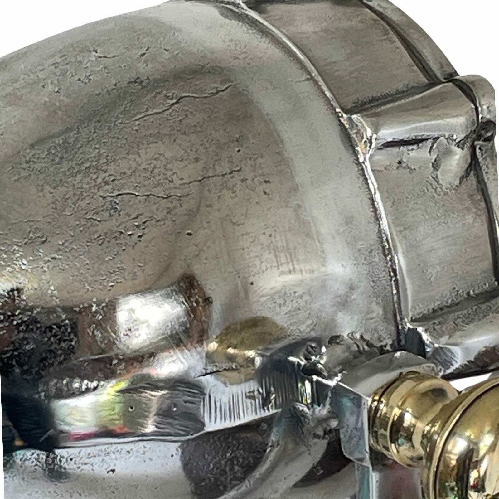 Antique Naval Searchlight Mounted On Brass Base   The Real Deal!   Fully Original And Rewired   Polished Metal photo Lighting