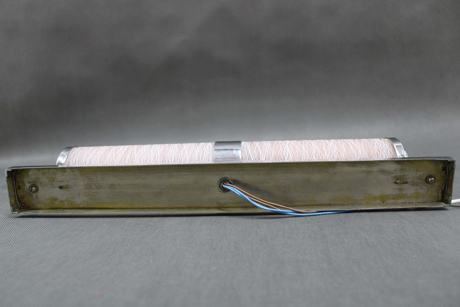 1930s Bauhaus Tubular Wall Light With Pink Glass, Czechoslovakia photo Lighting