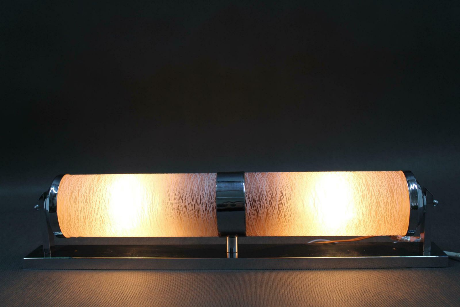 photo furniture 1930s Bauhaus Tubular Wall Light With Pink Glass, Czechoslovakia