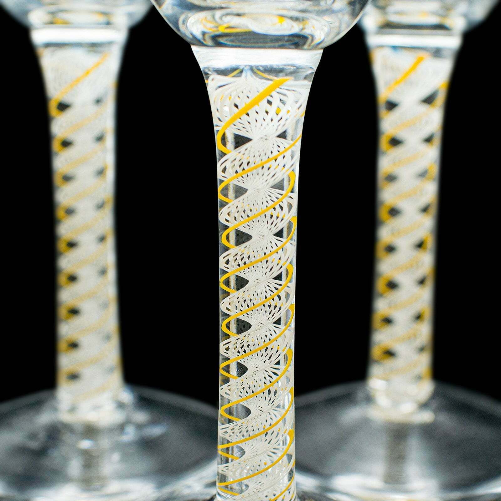 Set Of 8 Vintage Aperitif Glasses, English, Twist Stem, Spirits, Wine Glass photo vintage
