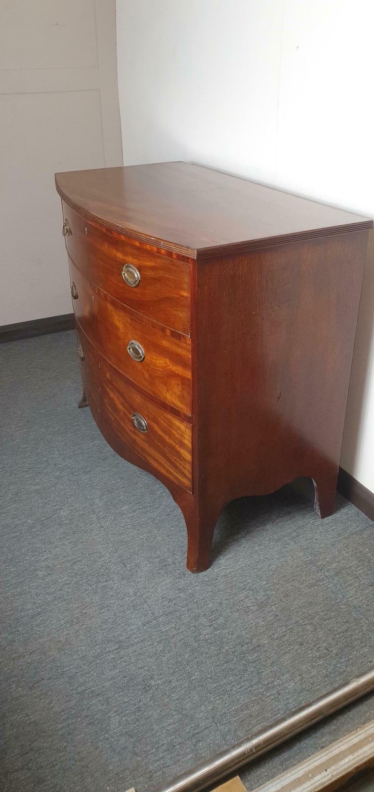 Georgian Mahogany Bow Front Chest Of Drawers On Splayed Feet photo furniture