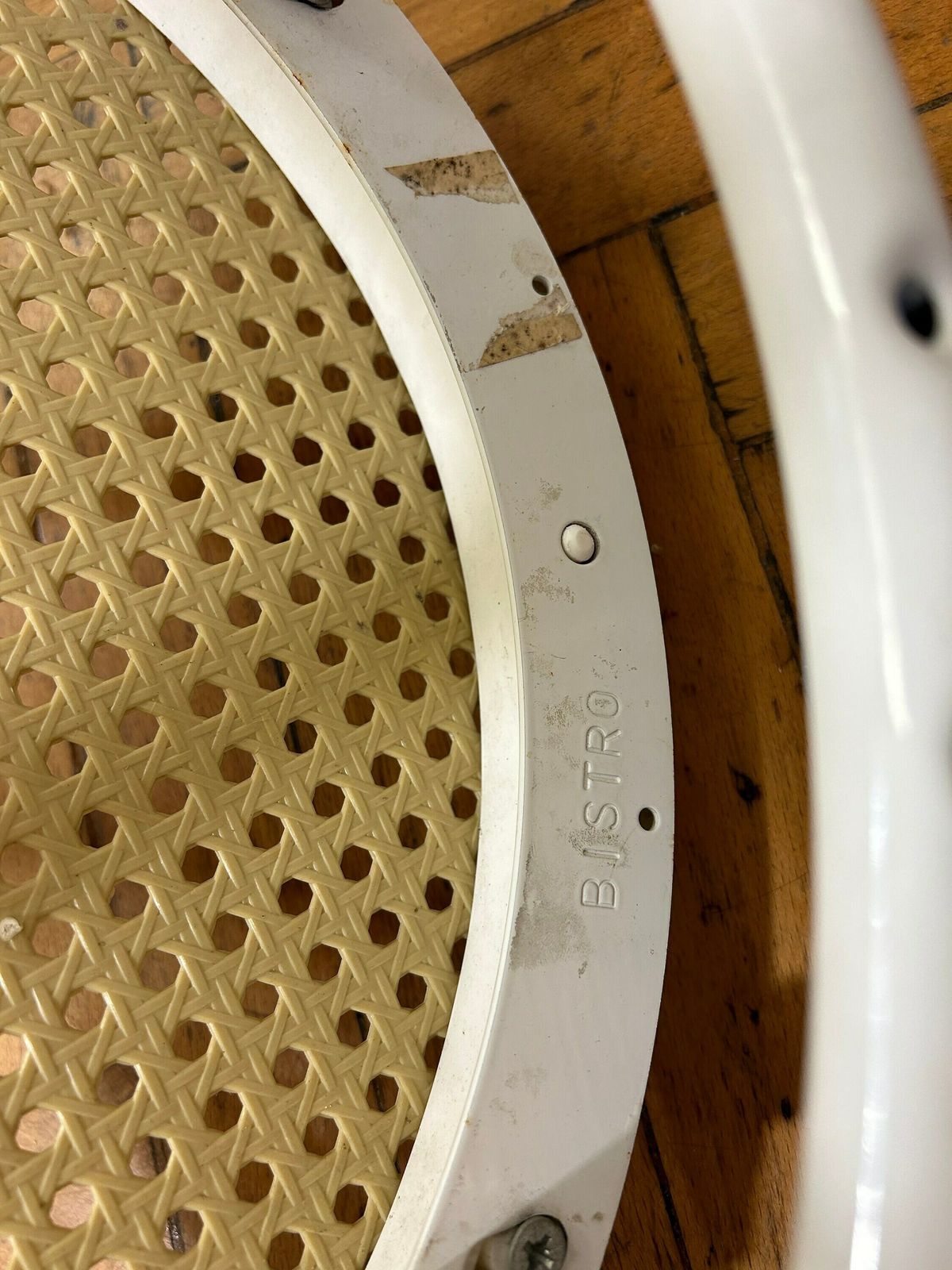 1 Of4 Retro White Metal Cafe Chairs Plastic Seat Cafe Set 1980s / Pop Art Thonet Style / 80s /Coffee Chairs/Bistro Chair photo 180.0