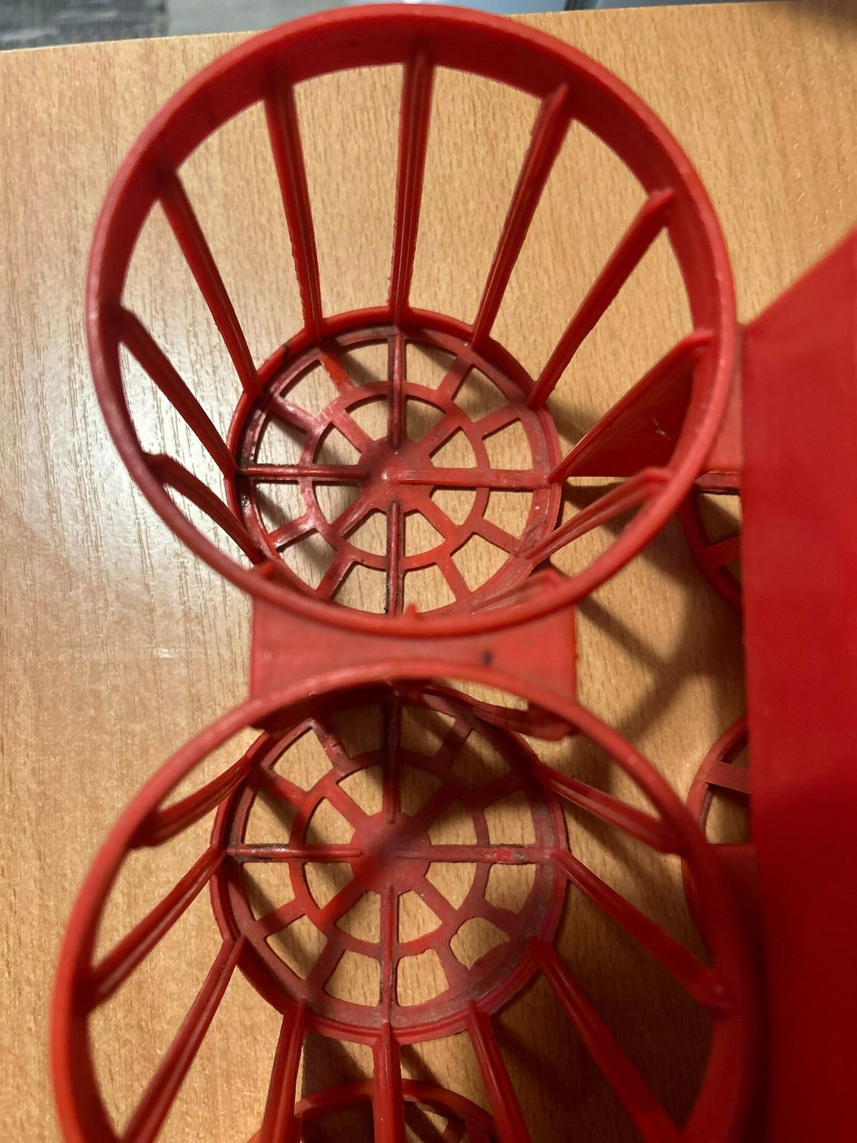 Bottle Rack   Set Of 2 Vintage Orange Plastic Bottle Racks / Milk Bottle Racks / Wine Racks   1970s photo vintage