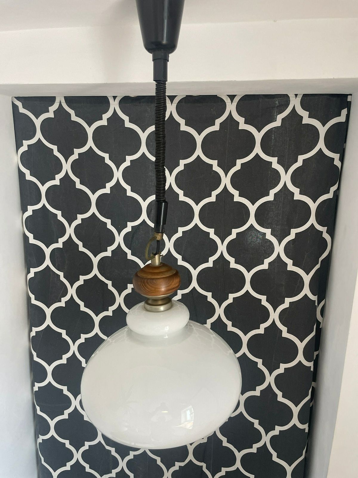 Vintage Glass Pendant Lamp / Vintage Decor/ Vintage Furnier/ Mid Century Modern / Unique Glass Chandelier Glass Pendant Lamp / 1960s photo for sale