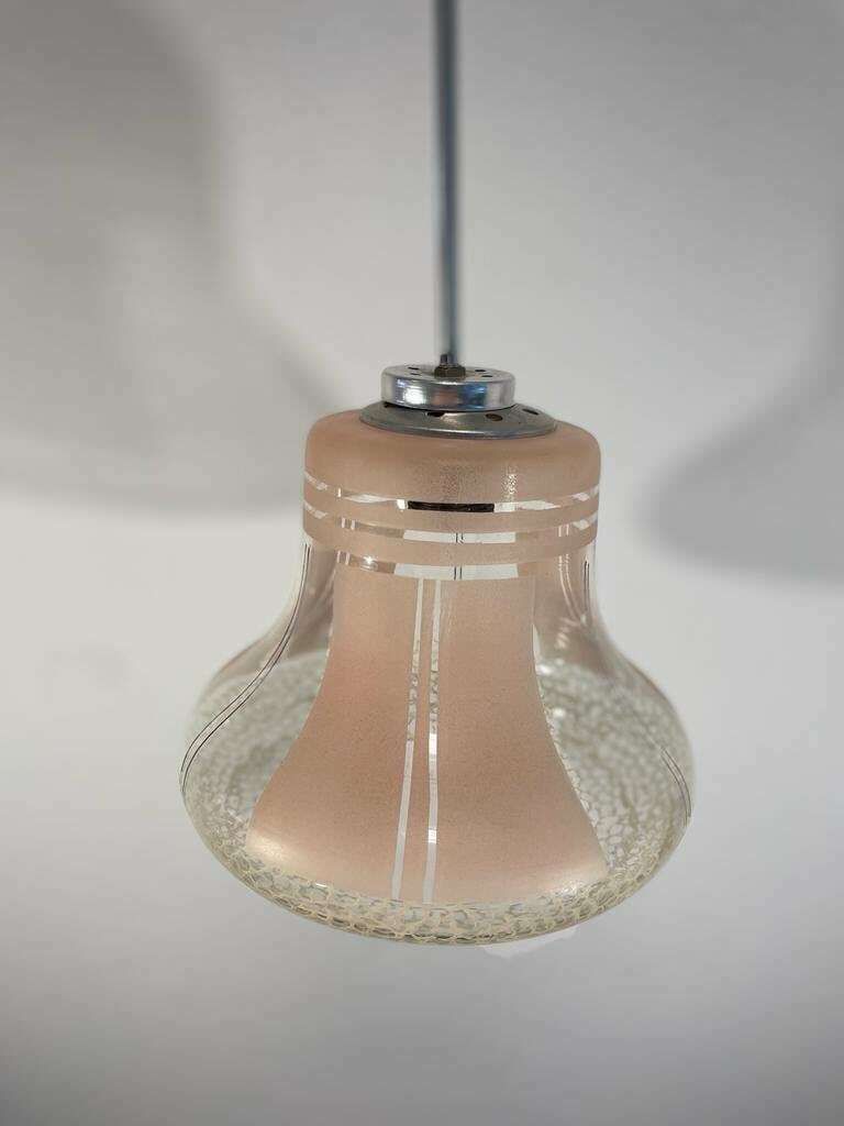 Vintage Rose Pendant Lamp / 70s Pendant Lamp / Vintage Ceiling Lamp / Retro Pendant Lamp Rose / 70s Clear Lamp/Retro / Retro Decor