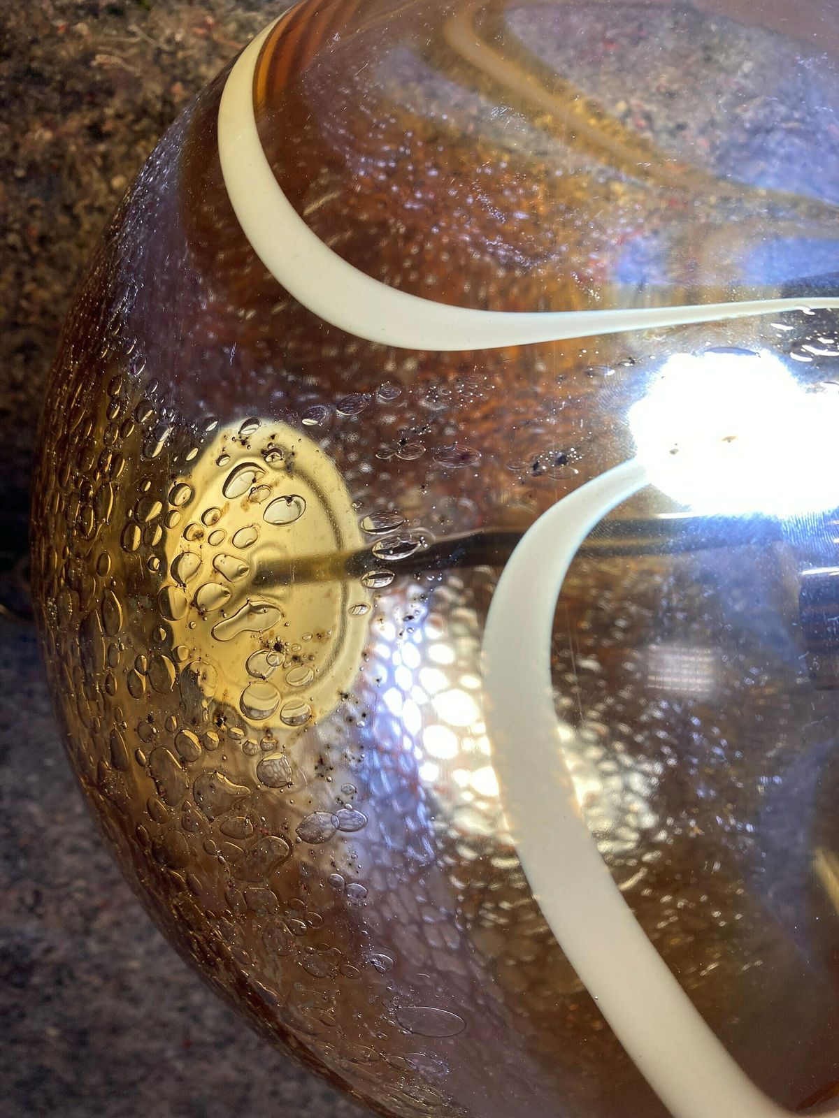 Vintage Richard Essig Glass Lamp & Brass 3 Socket Pendant Lamp 1960s Germany /Vintage Hollywood Regency/Vintage Brass Lamp / Designer Lamp photo for sale