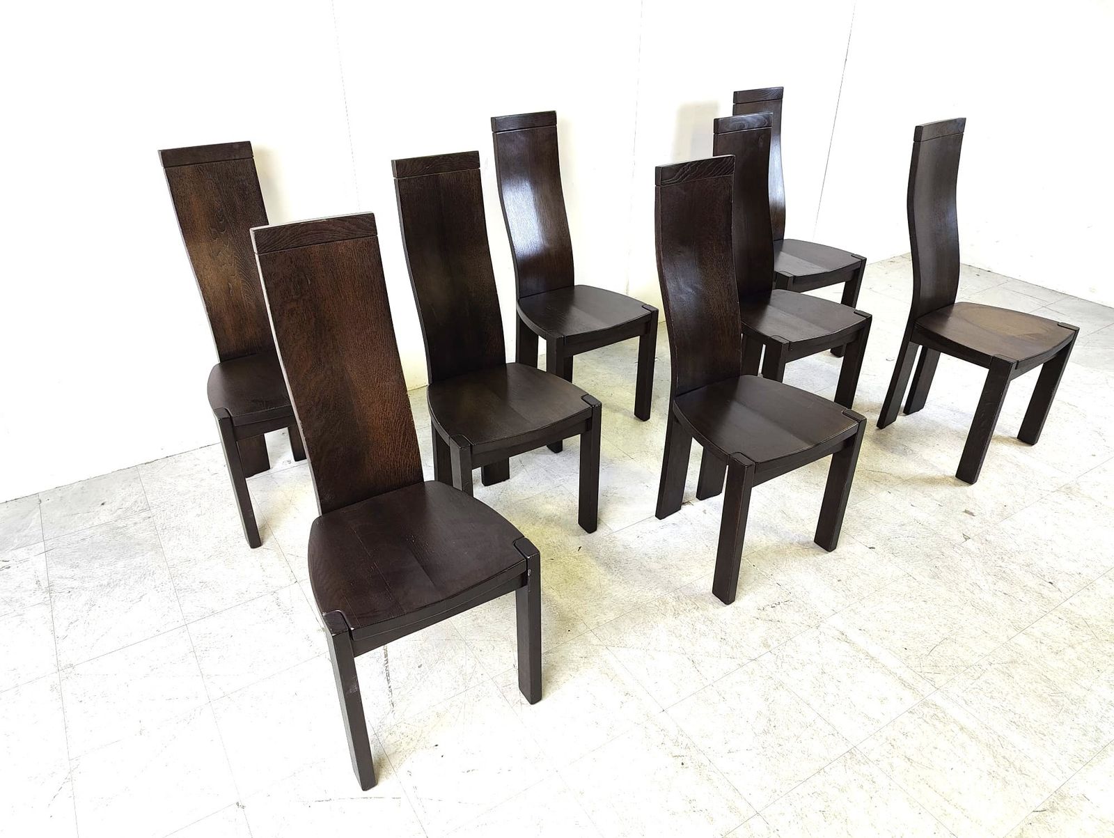 Set Of 8 Dining Chairs By Rob & Dries Van Den Berghe, 1980s photo 1150.0