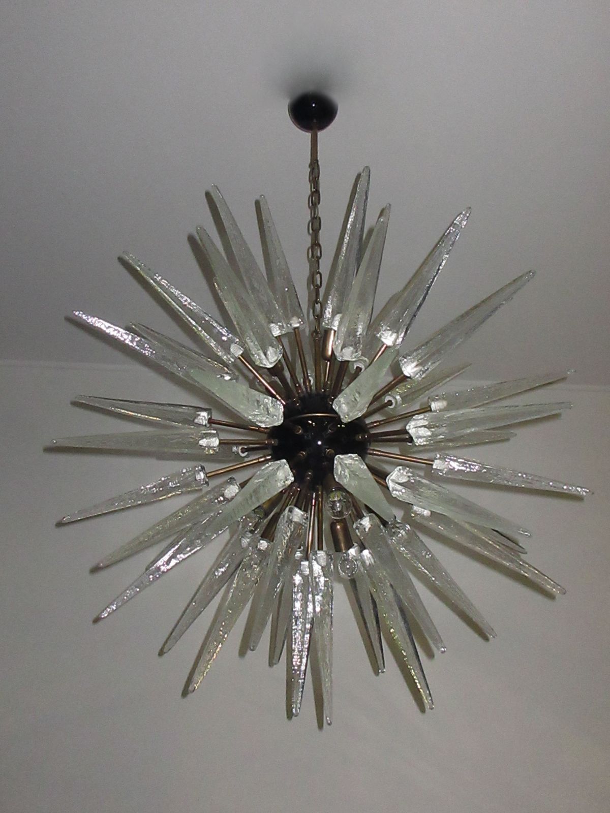 Exceptional Murano Trasparent Glass Sputnik Chandelier   51 Glasses photo for sale