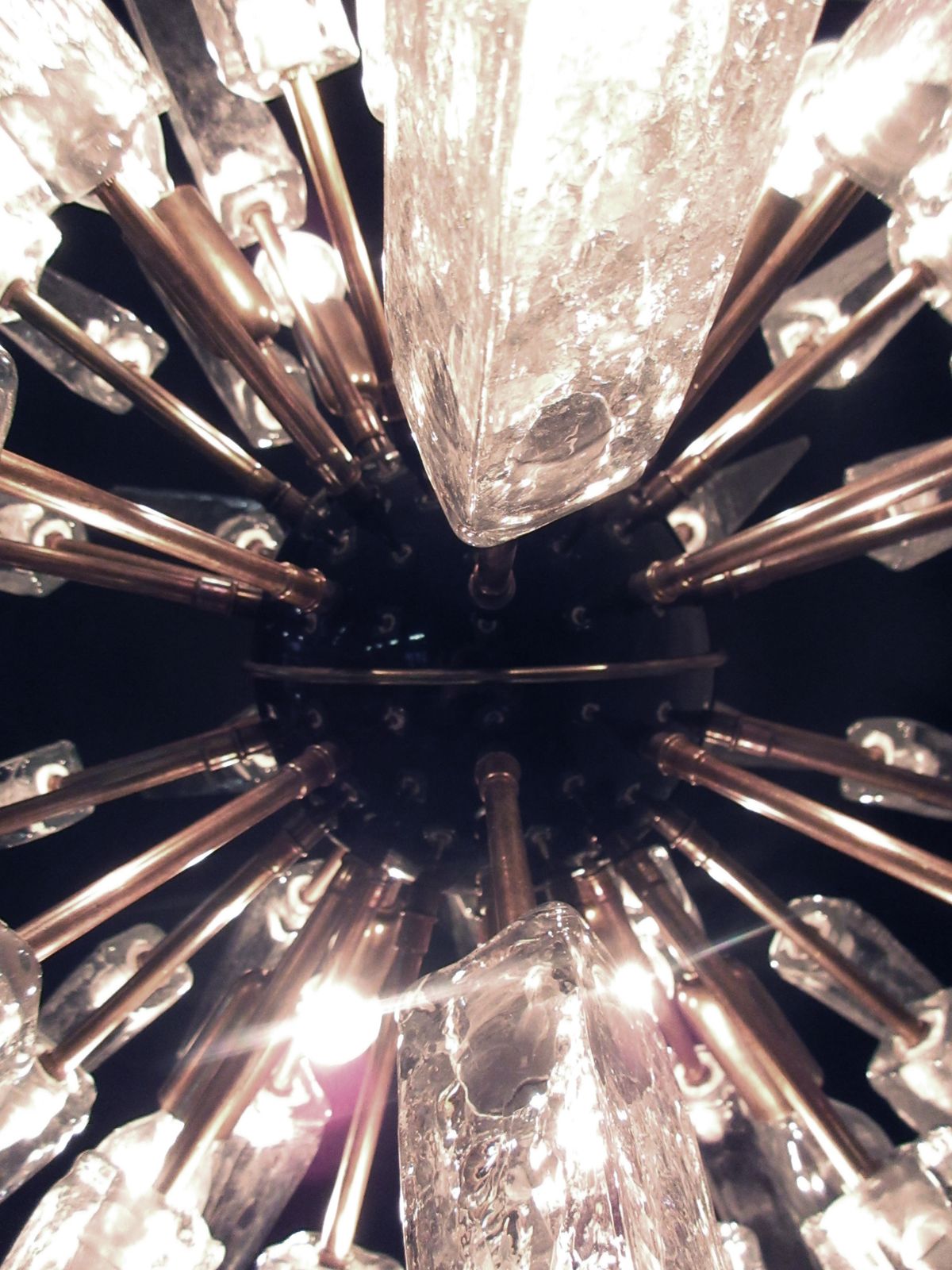 photo vintage Exceptional Murano Trasparent Glass Sputnik Chandelier   51 Glasses