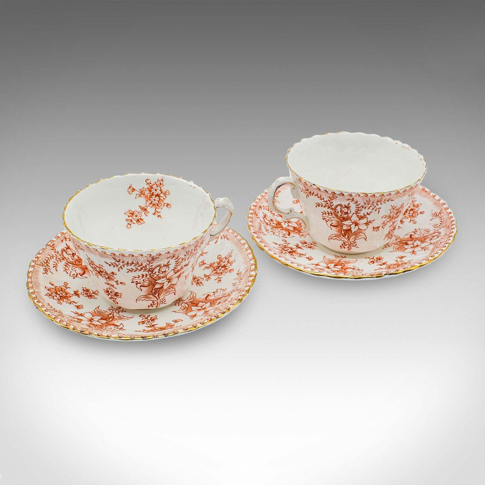 Antique Afternoon Tea Set, English, Bone China, Cup & Saucer, Plate, Victorian photo for sale
