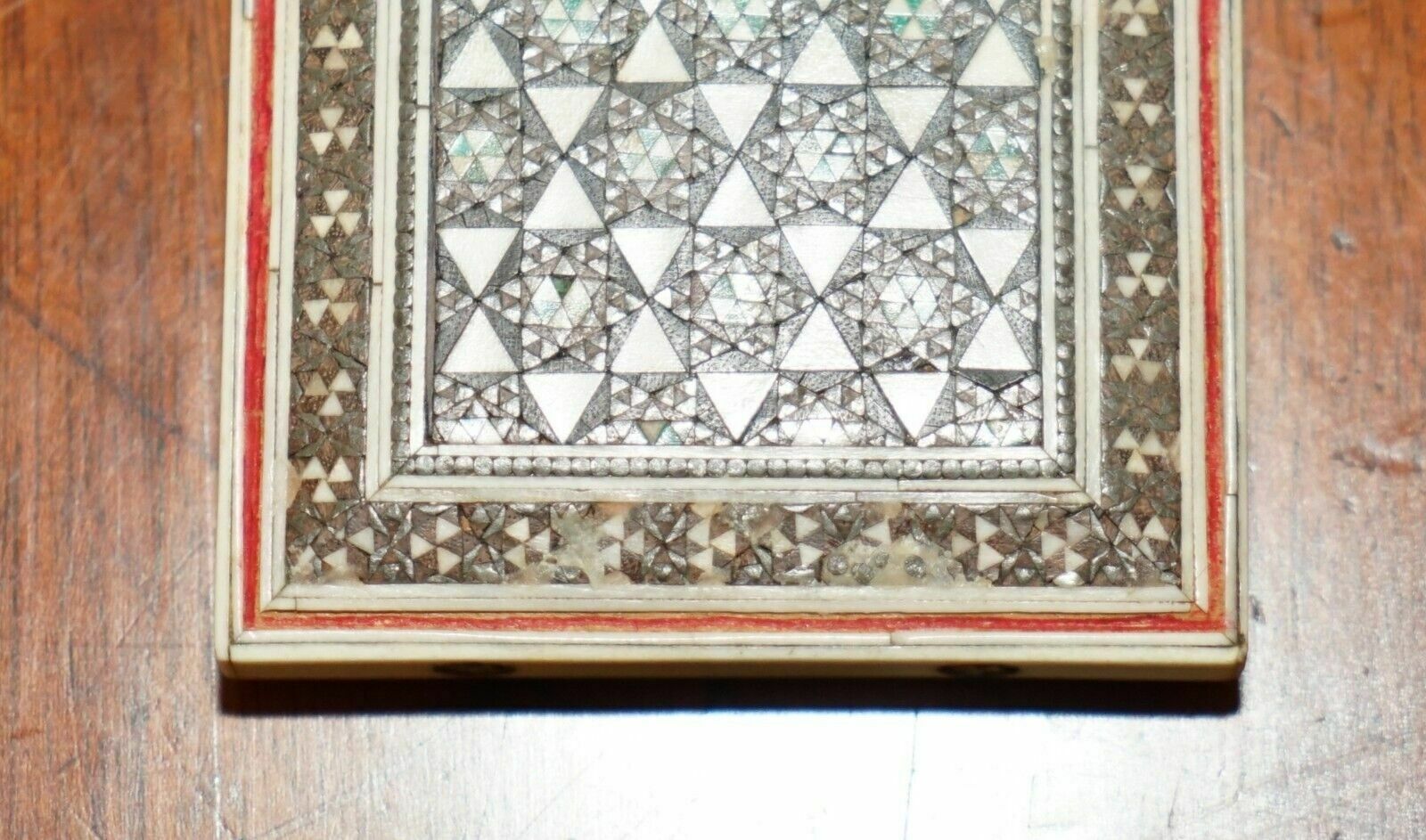 Original Antique Anglo Indian Export Sadeli Micro Mosaic Business Card Case photo 400.0