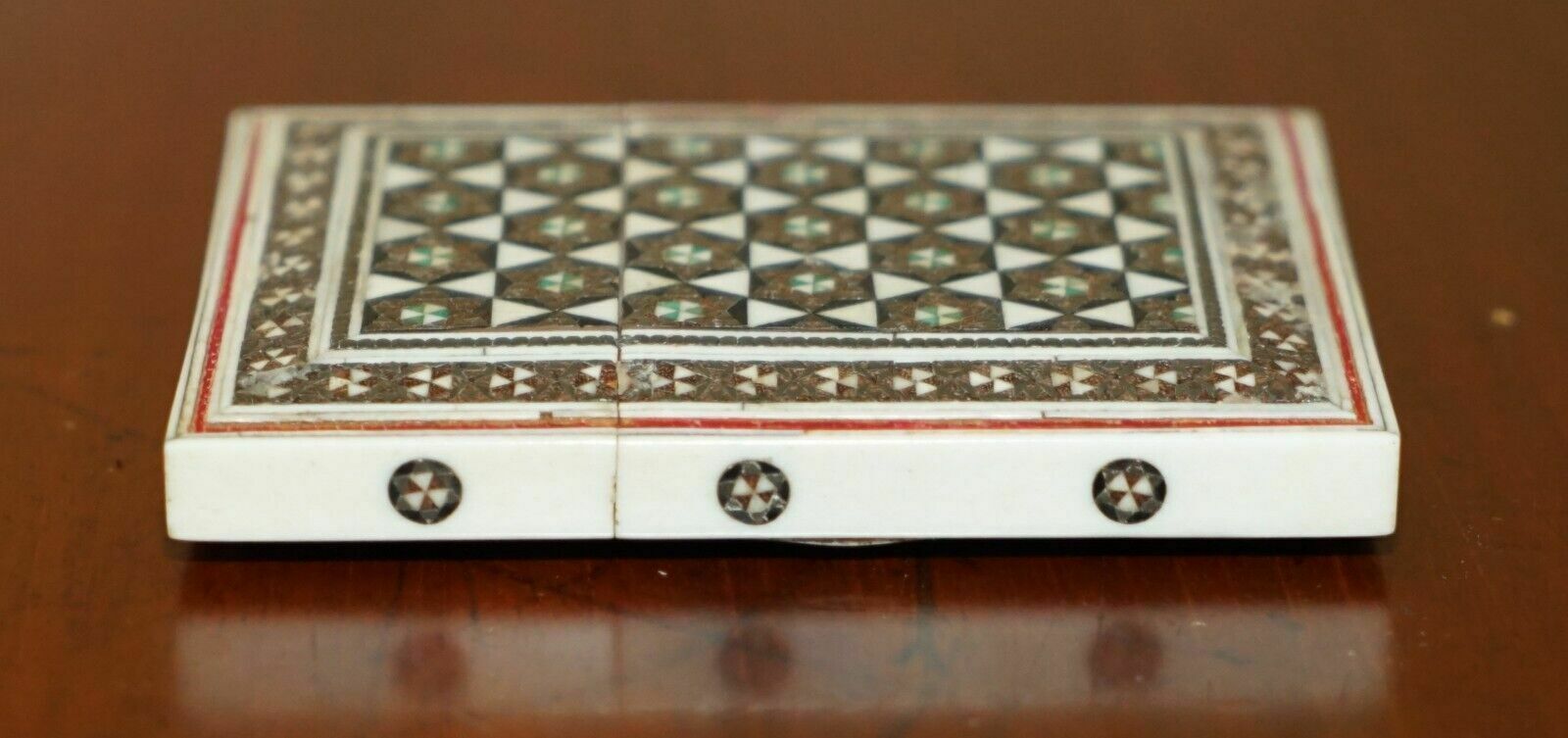 Original Antique Anglo Indian Export Sadeli Micro Mosaic Business Card Case photo buy
