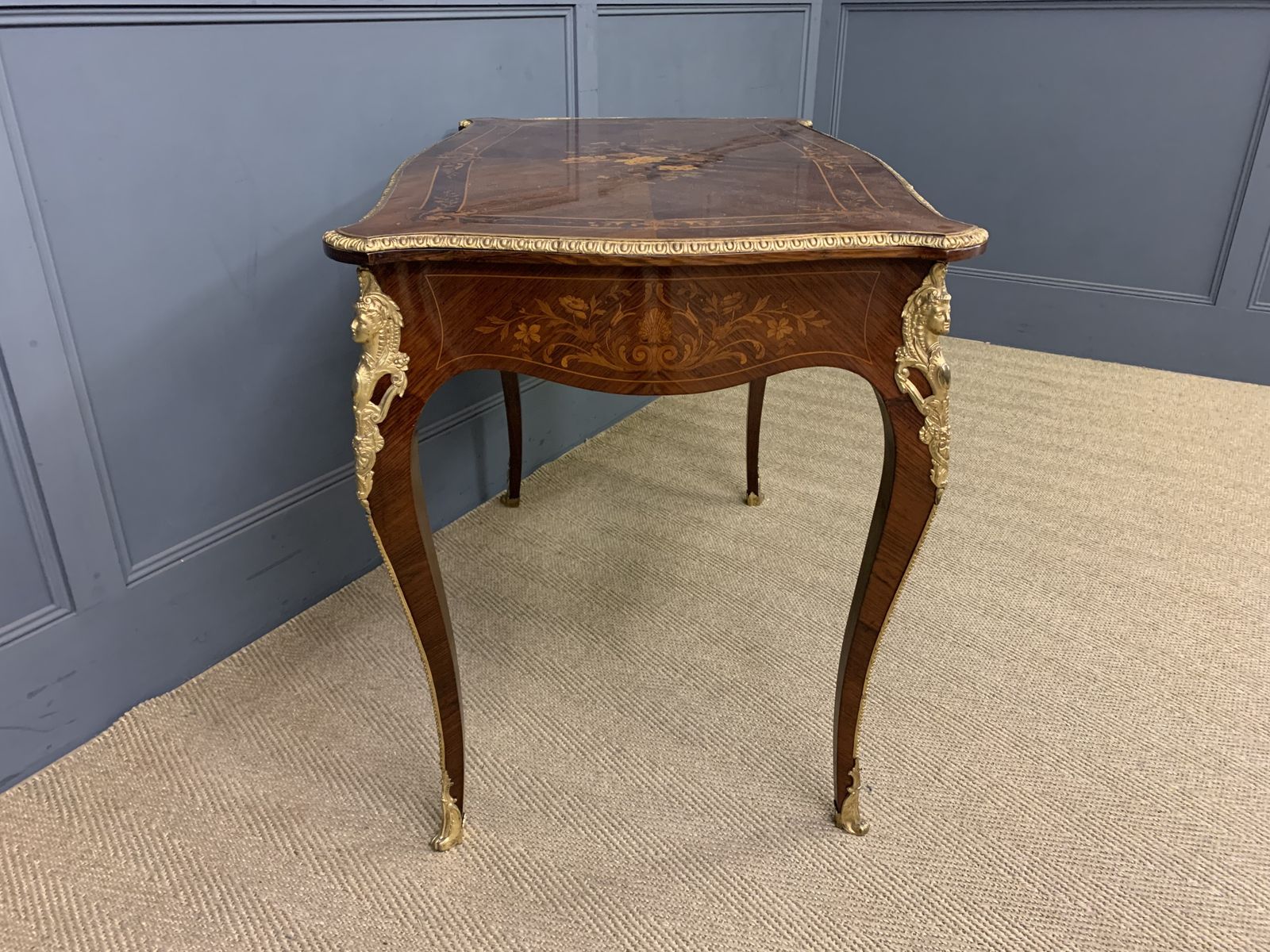 Inlaid Kingwood Floral Marquetry Table photo Furniture