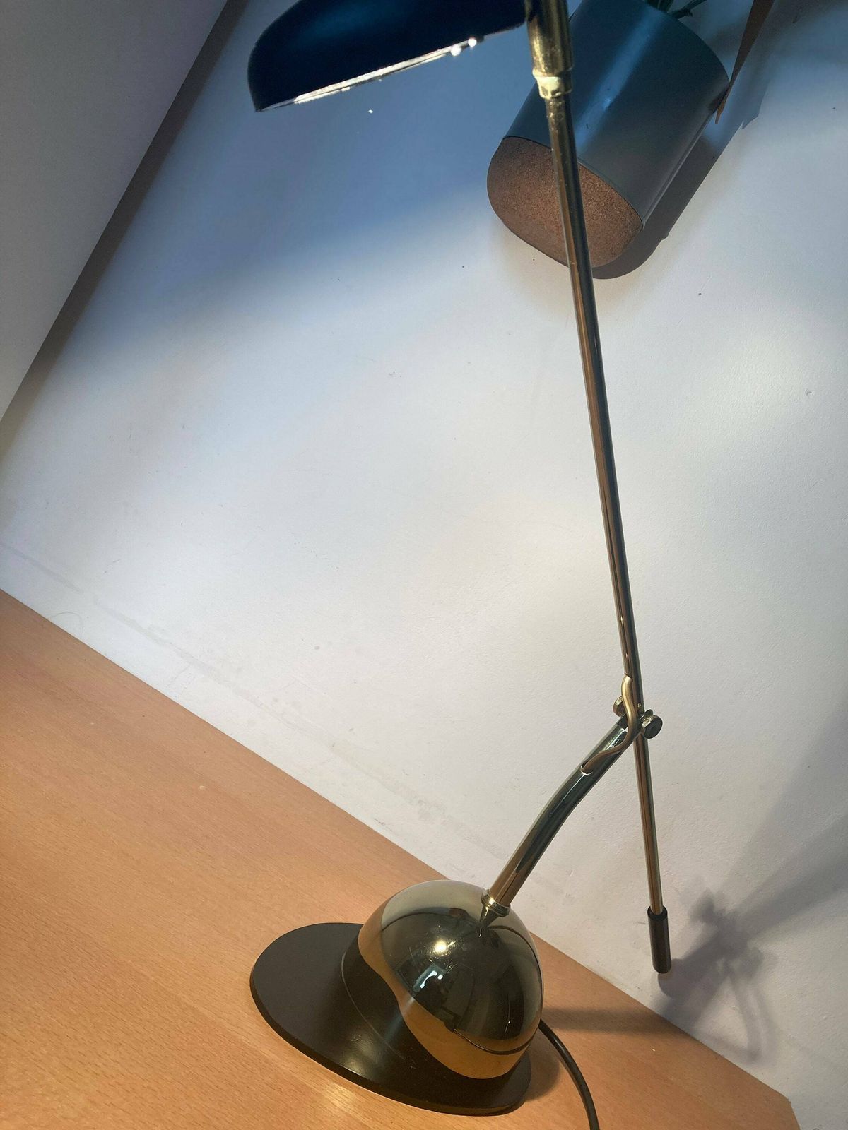 Mid Century Industrial Gold Brass Halogen Desk Lamp / Made In Yugoslavia / Made In 1960 / Vintage Desk Lamp / 60s Lamp / Shabby Gold Lamp photo furniture