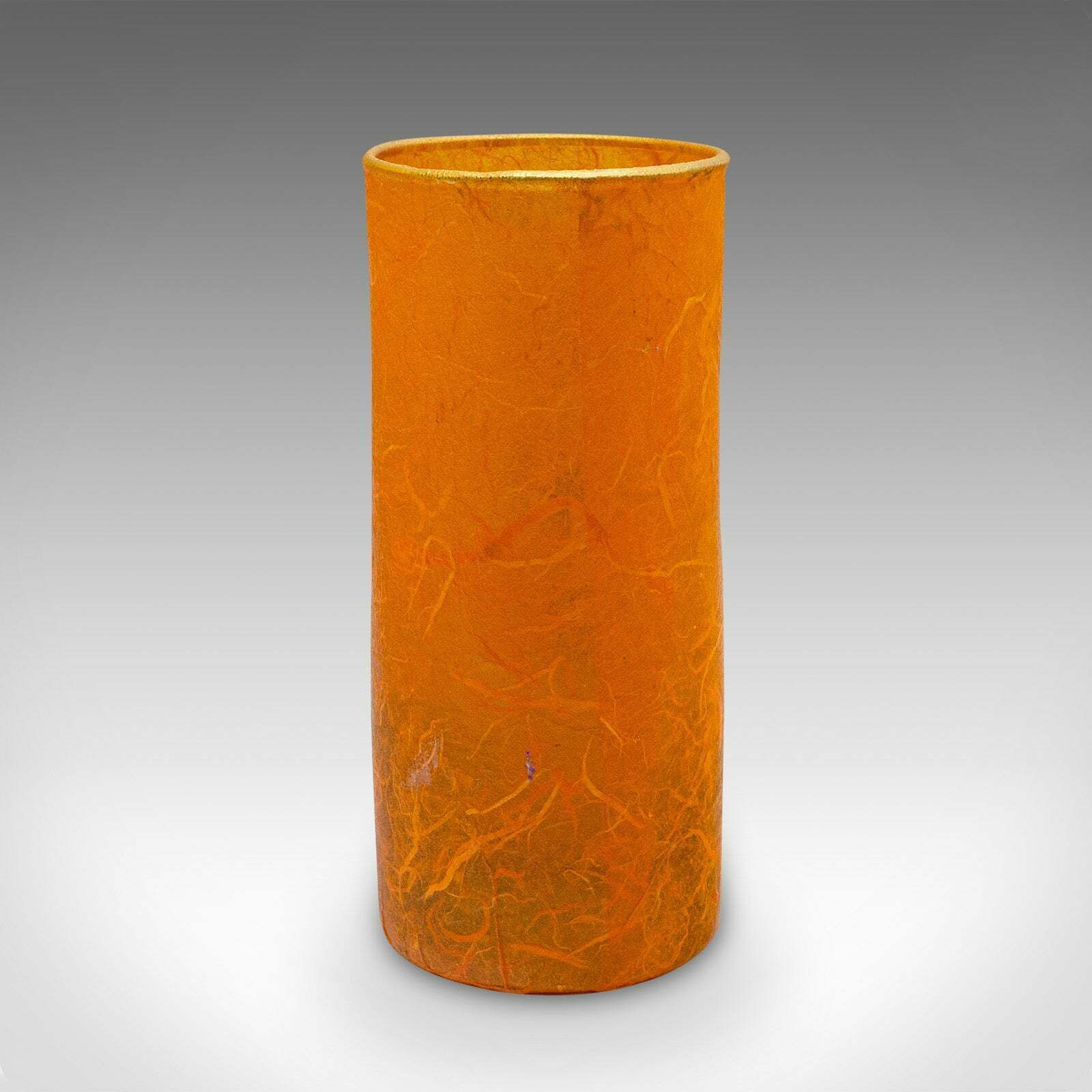 Small Contemporary Decorative Vase, English, Straw Silk Art Glass, Flower Sleeve photo Home Decor