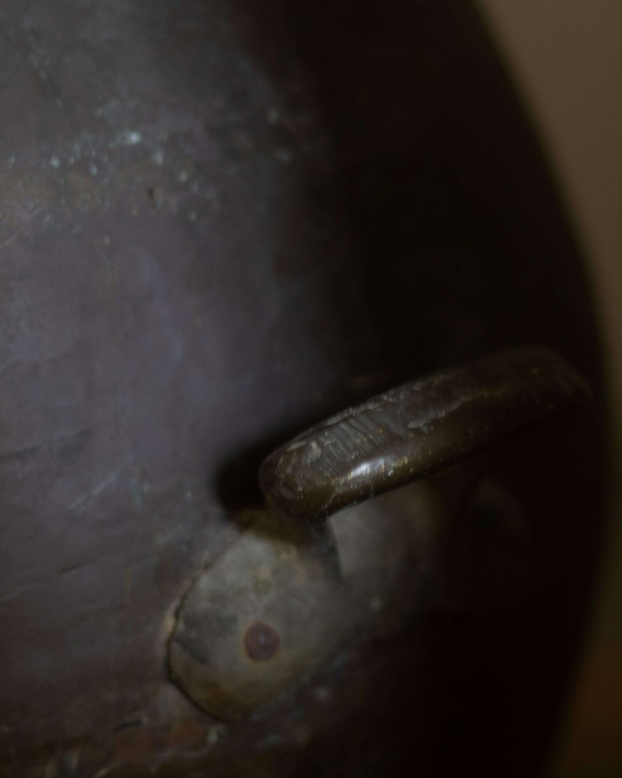 Very Large Antique Indian Copper Water Pot With 2 Iron Handles / Indoor Decor Huge Copper Pot Vase / Statement Pot photo 795.0