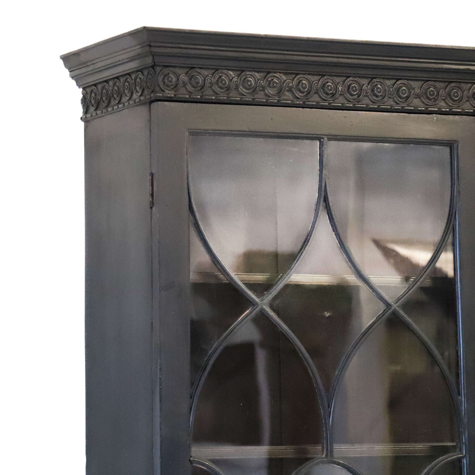 English Circa 1900 English Country House Bookcase In Black Paint photo buy