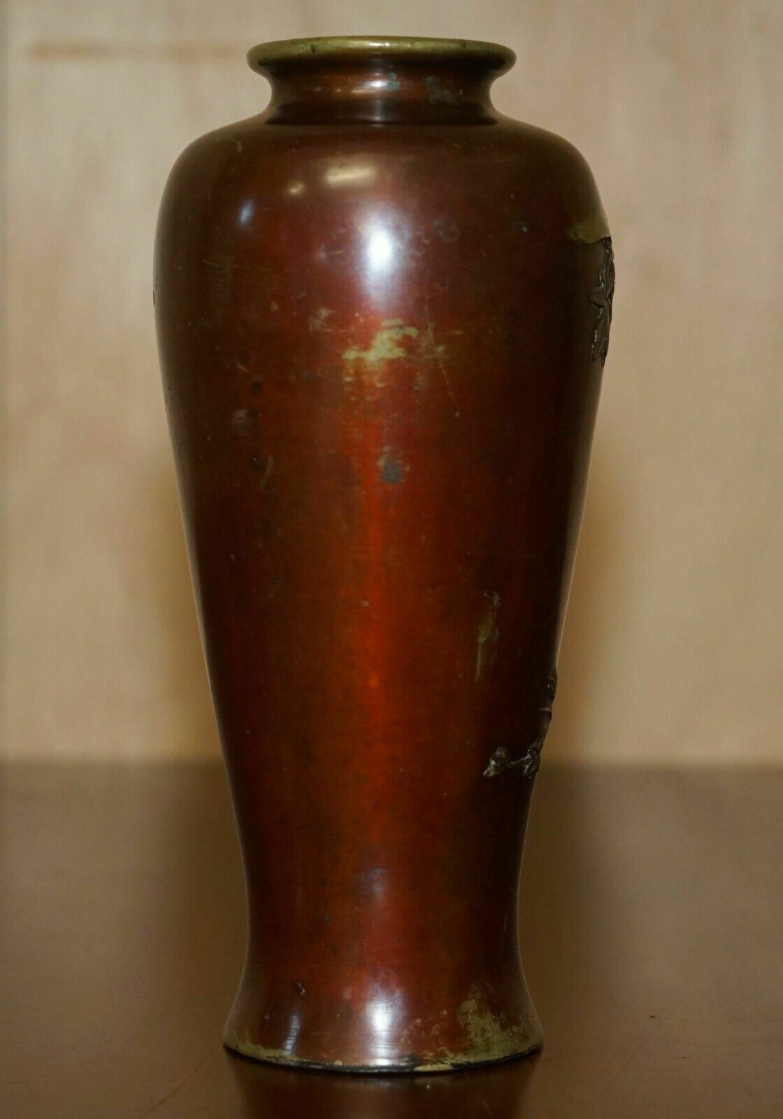 Home Decor Stunning Signed Antique Circa 1870 Japanese Vase Depicting A Bird On A Branch photo