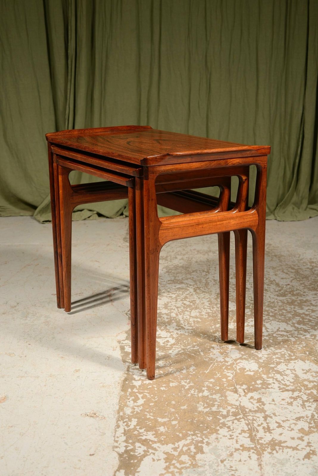 A Mid Century Nest Of Three Rosewood Tables By Domus Danica For Heltborg Møbler   C.1960 photo furniture