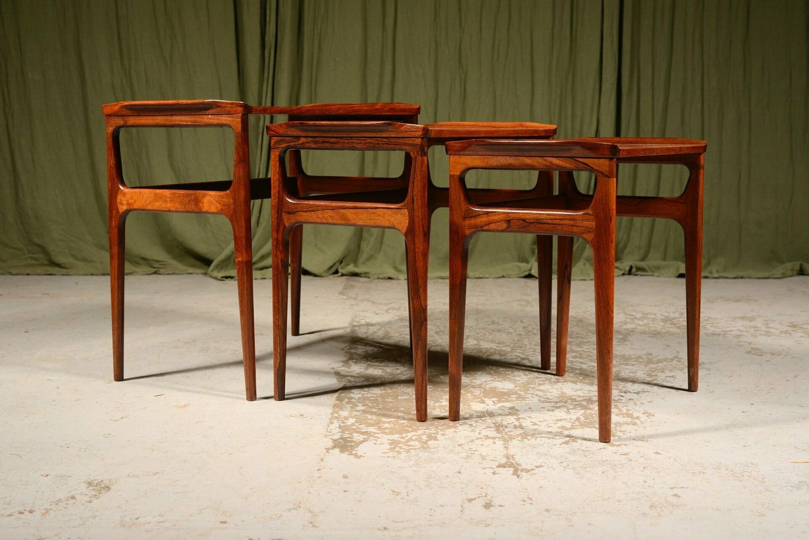 A Mid Century Nest Of Three Rosewood Tables By Domus Danica For Heltborg Møbler   C.1960 photo Furniture