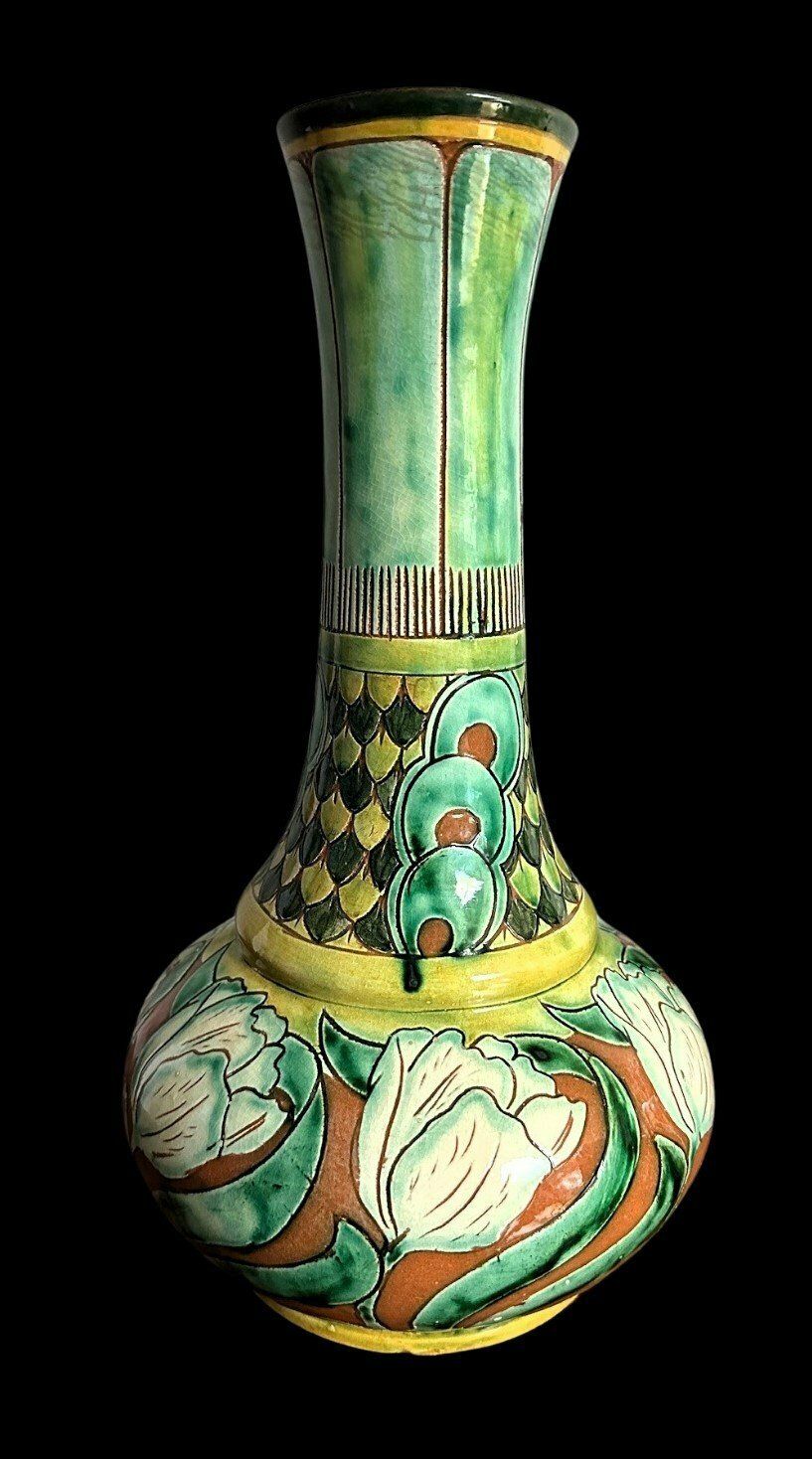 Della Robbia Vase, 1900s, Antique
