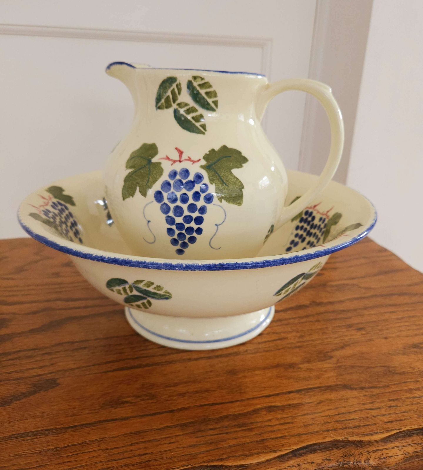 Pretty, Hand Painted, Poole Pottery Wash Jug & Basin Set photo Home Decor