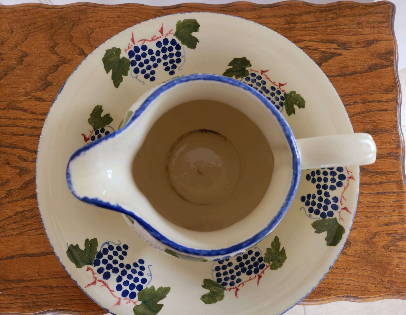 Pretty, Hand Painted, Poole Pottery Wash Jug & Basin Set photo vinterior
