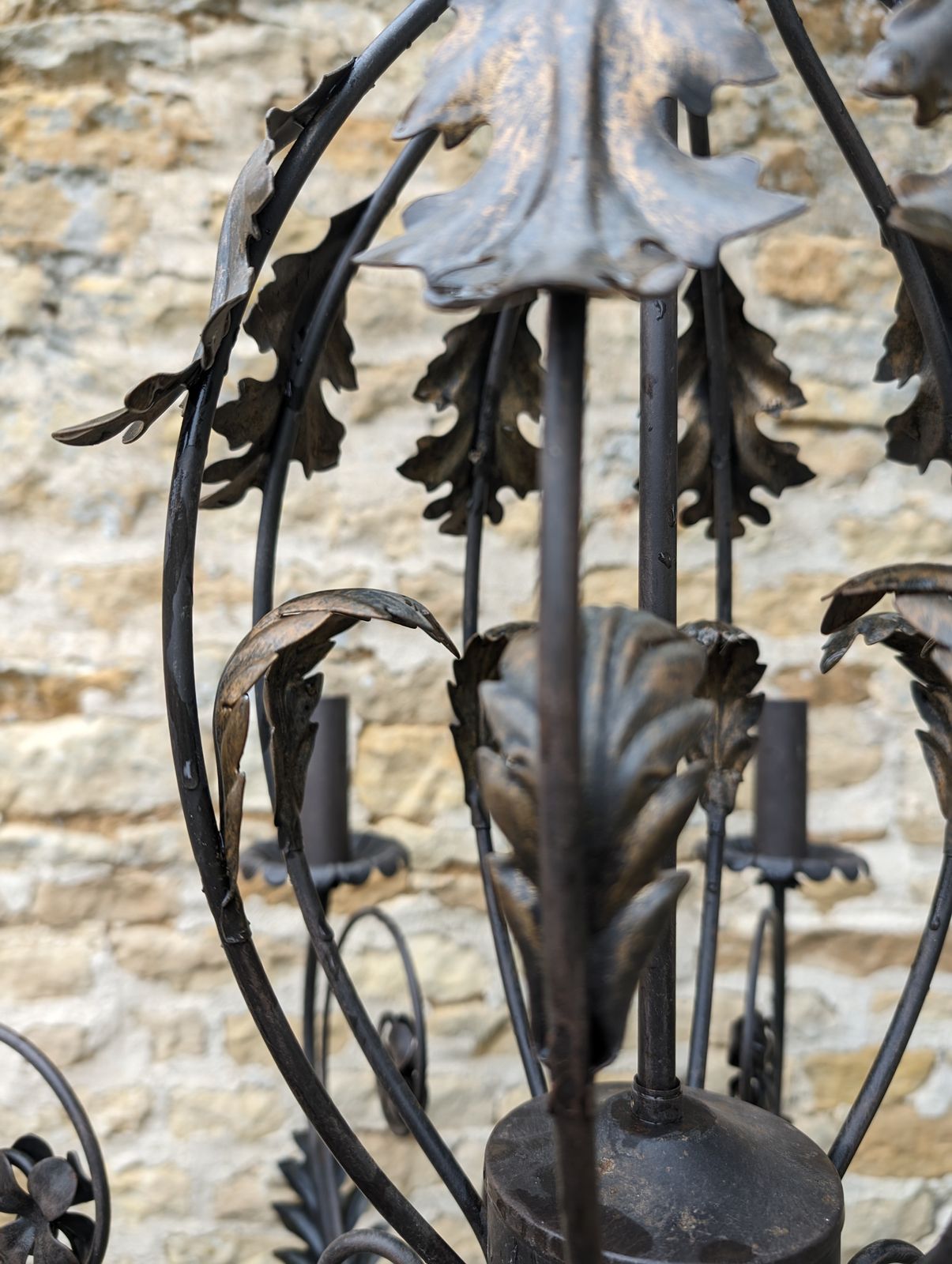 Antique, Metal, 8 Branch, Wired Chandelier photo 440.0