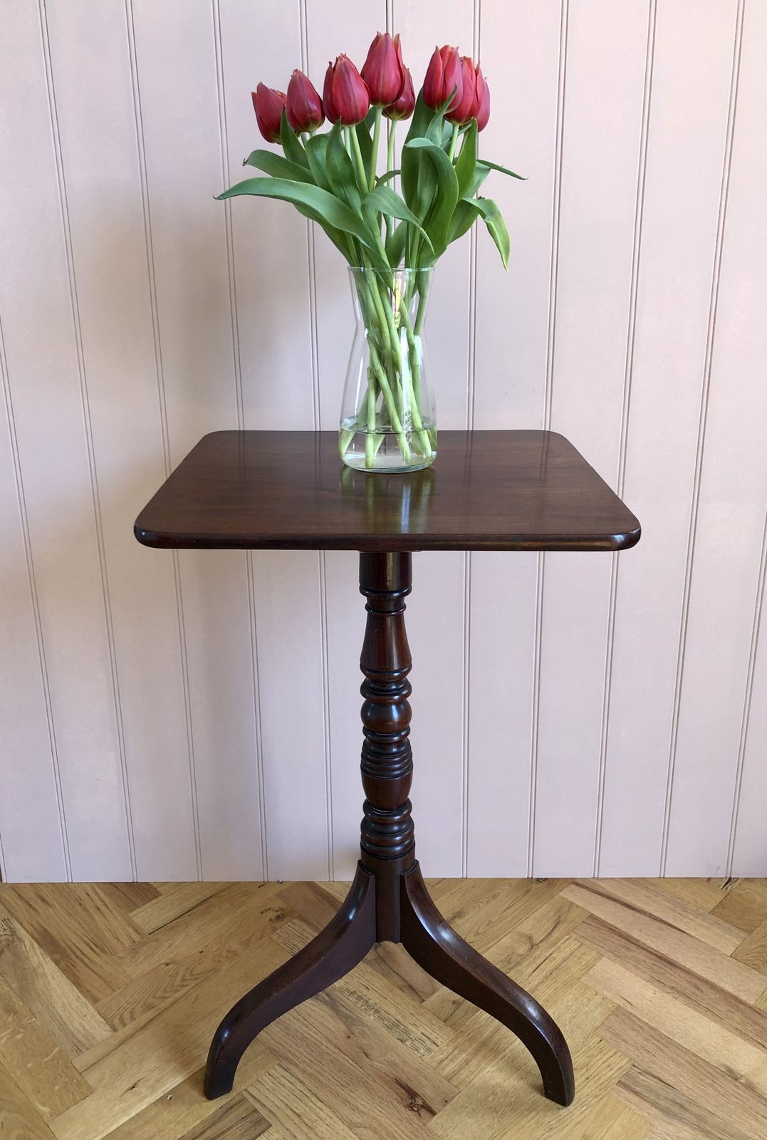 Antique Square Mahogany Wine Table