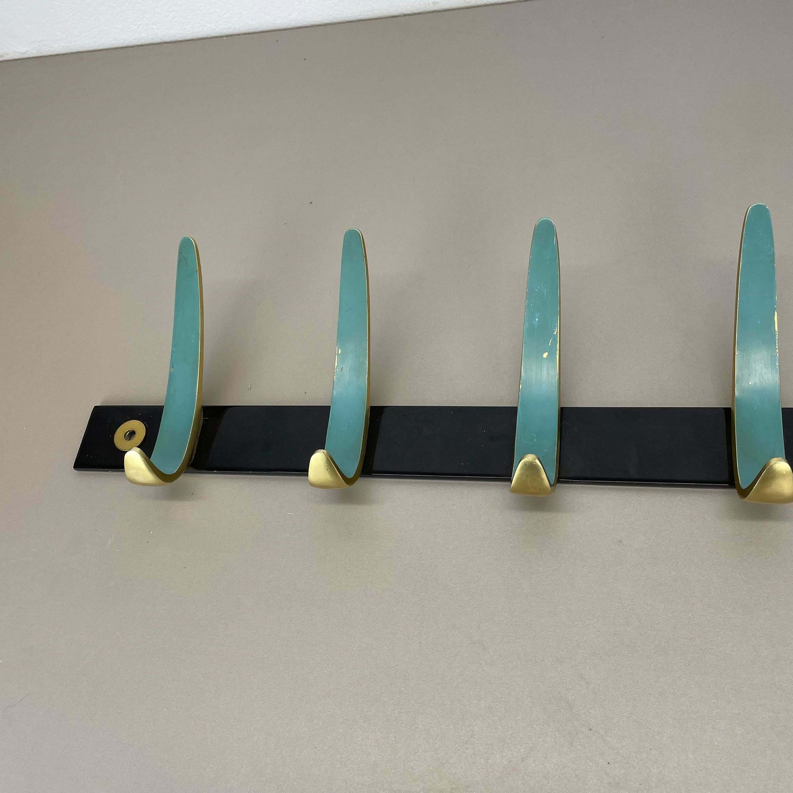 photo vintage Large 100cm Auböck Style Metal Wardrobe Hook Coat Rack Element, France 1950s