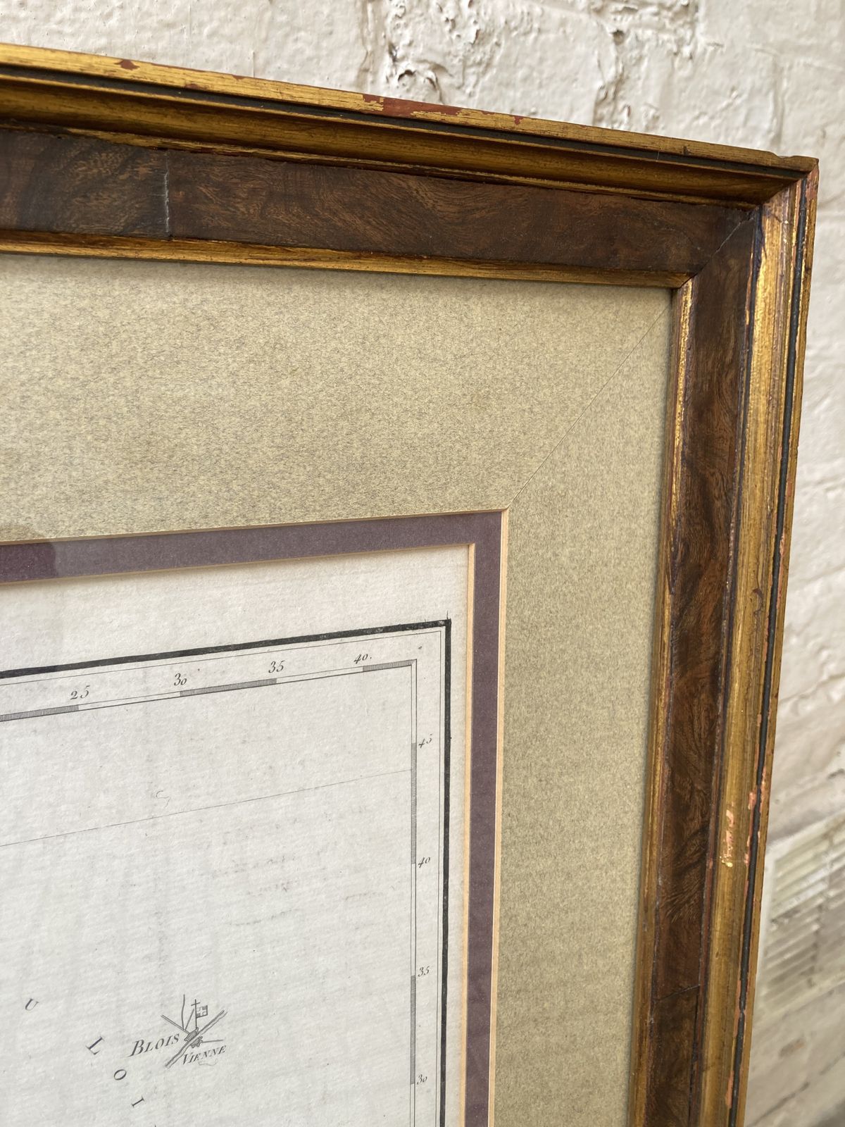 photo furniture Large 18th C Framed French Map By Chanlaire And Dumez Of D’indre De Loire