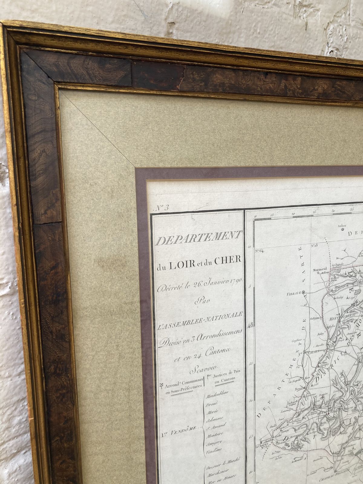 Large 18th C Framed French Map By Chanlaire And Dumez Of De Loir Et Da Cher photo furniture