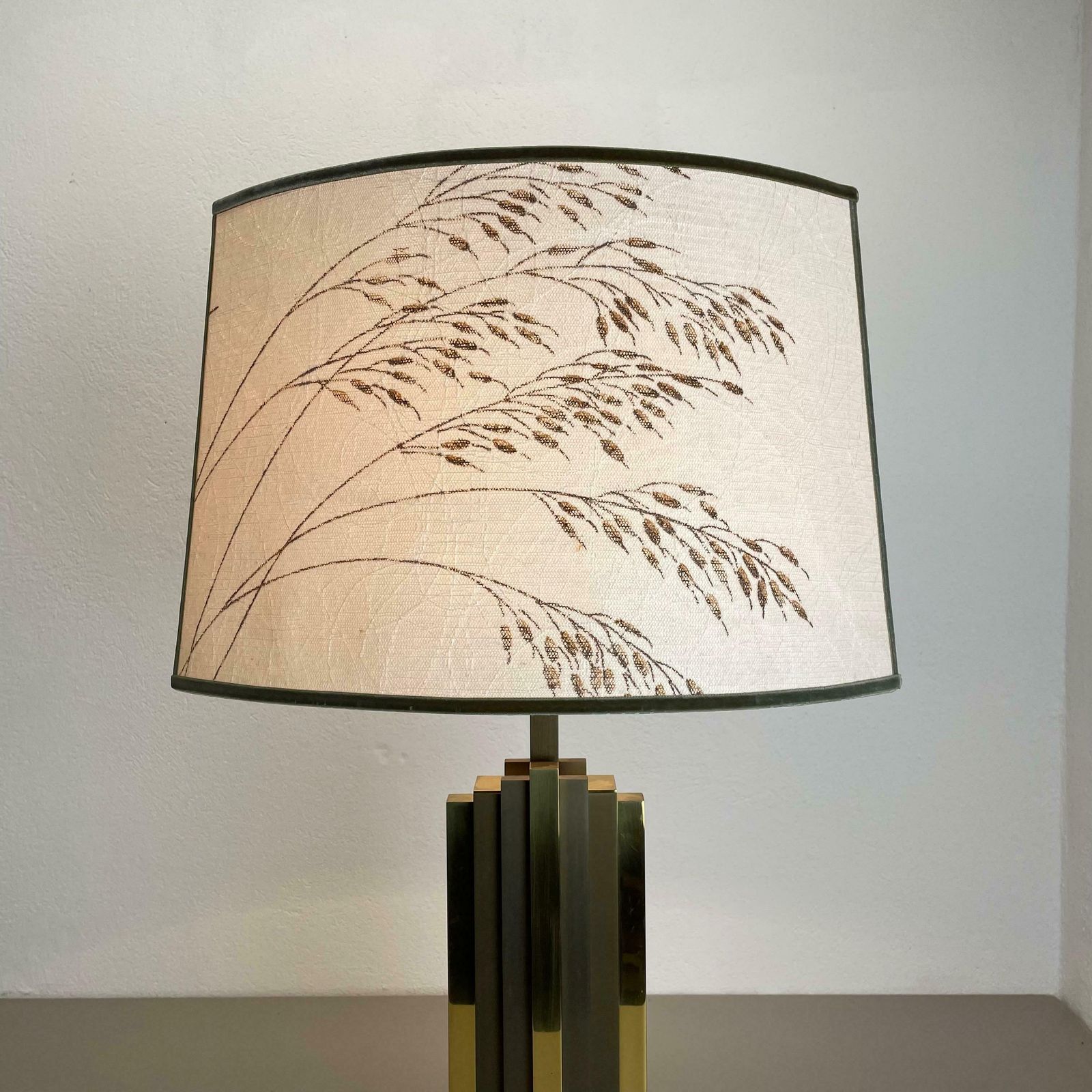 Lighting Xl Hollywood Regency Brass Bicolor Table Light In Willy Rizzo Style, Italy 1970s photo