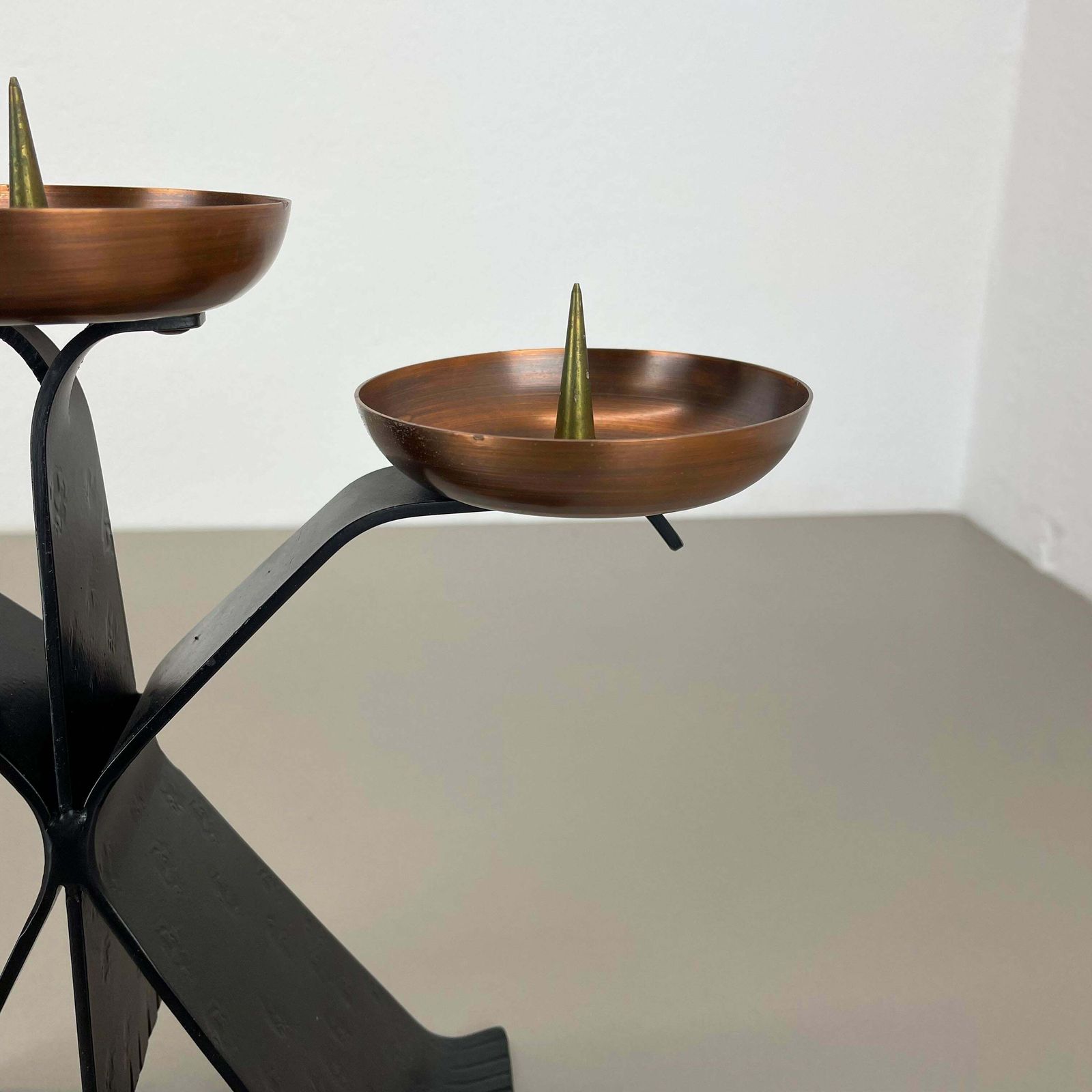 Modernist Auböck Style Brutalist Copper And Metal Candleholder, Austria 1970s photo buy