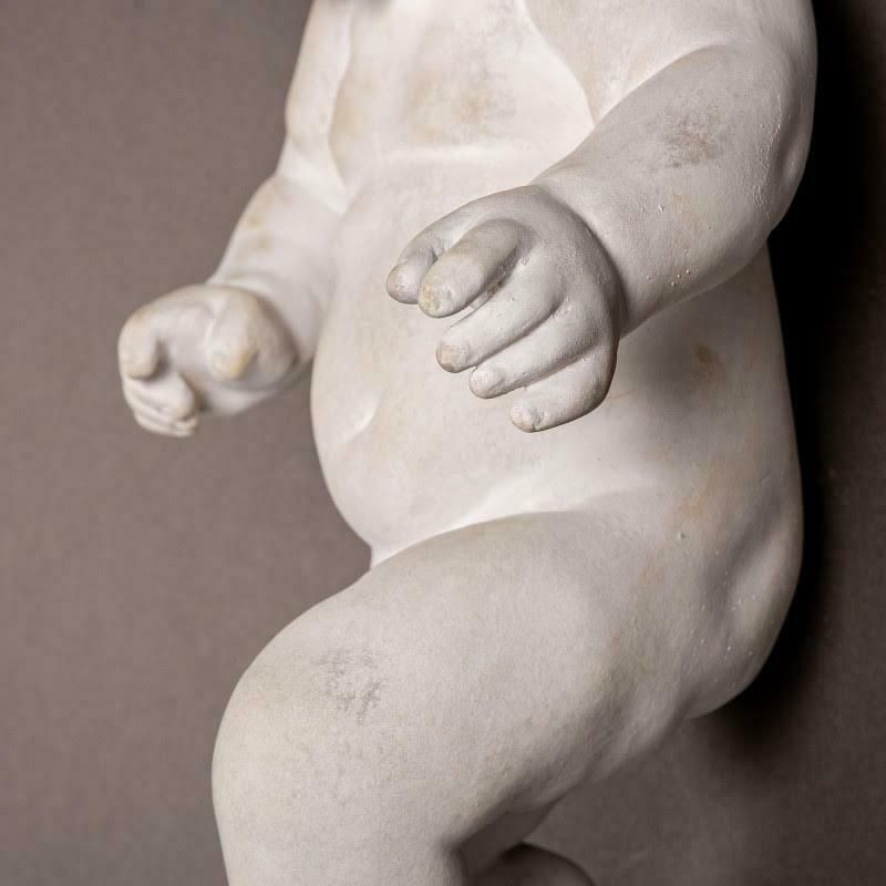 Sculpture Of A Baby In Fine Plaster, Xxist Century photo Home Decor
