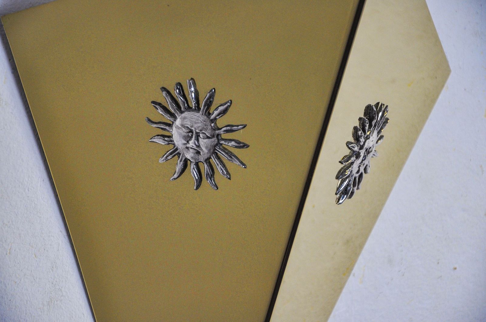 Pair Of “Soleil” Wall Lights By Italo Valenti, Brass And Silver, Spain 1970 photo Lighting