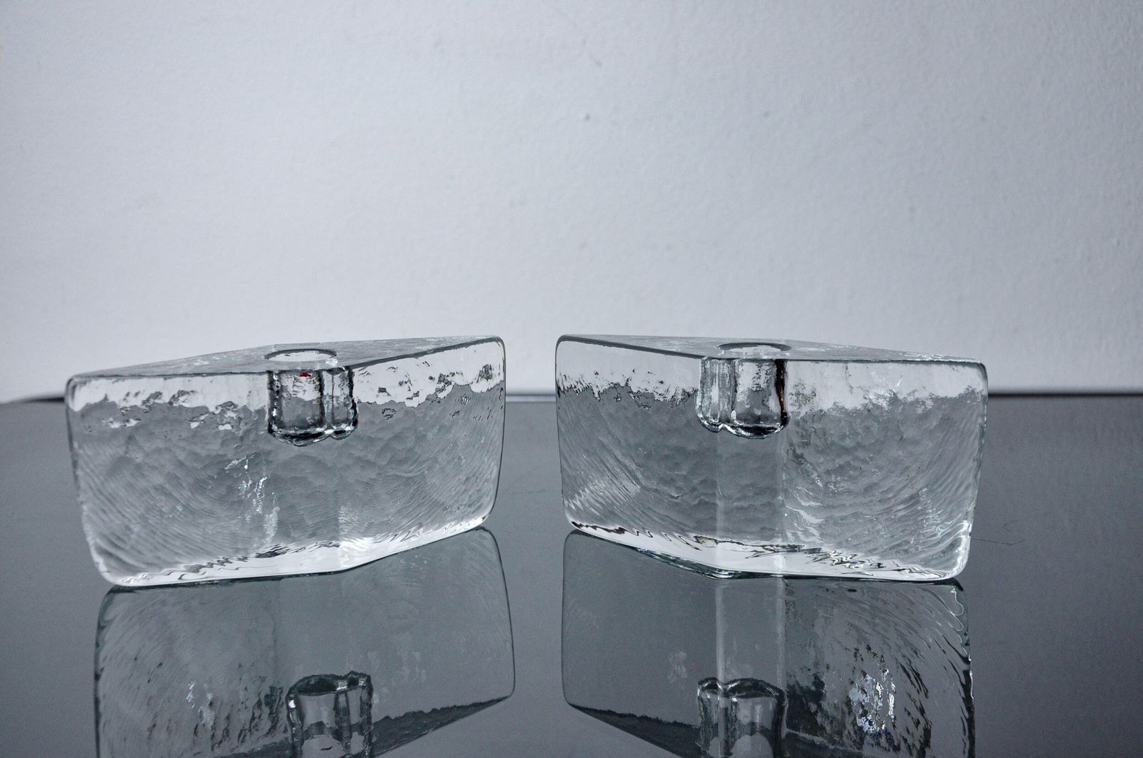 Pair Of Icicle Candlesticks, Murano Glass, Italy, 1970 photo Home Decor