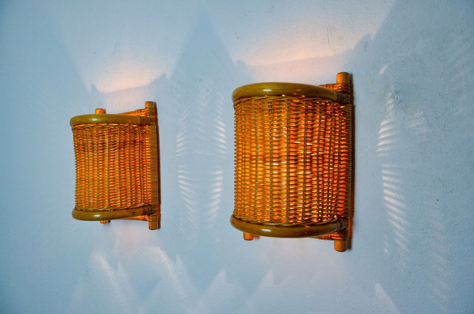 Pair Of Rattan Sconces, France, 1960 photo 1281.0