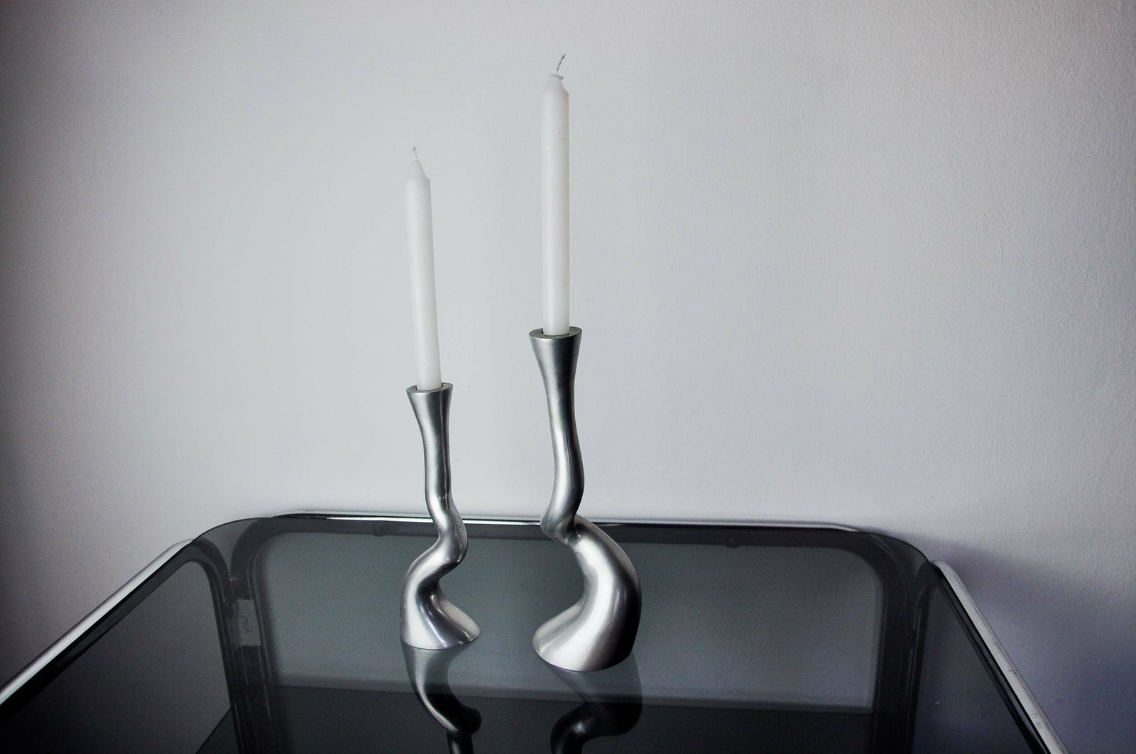 Pair Of Brutalist Candle Holders By Art3, Spain, 1970 photo furniture