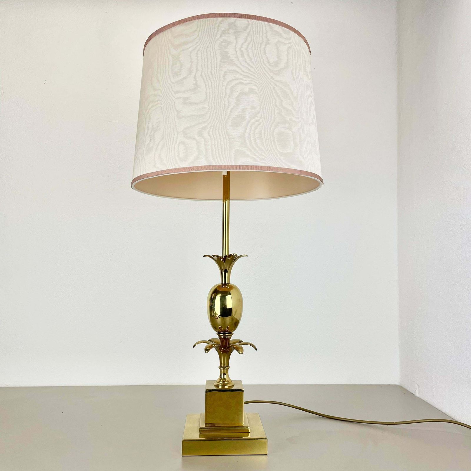 Large 82cm Brass "Pineapple" Table Light In Maison Charles Style, France 1970s