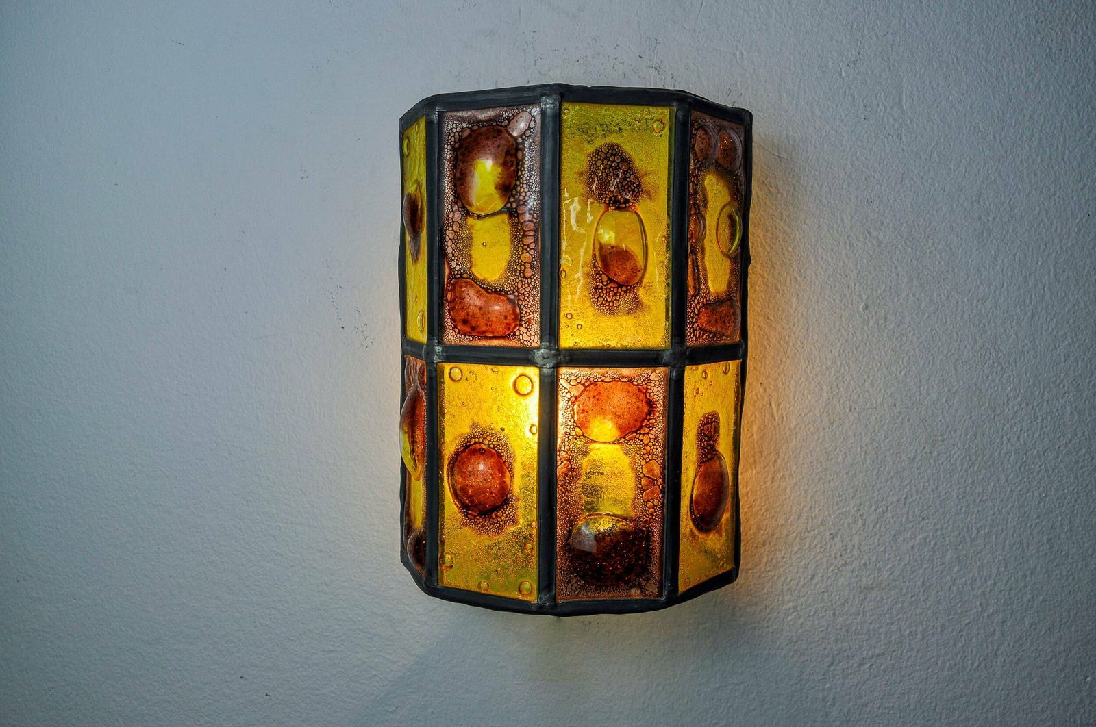 Brutalist Wall Lamp By Felipe Derflingher For Feders, Blown Glass, 1960, Mexico photo for sale