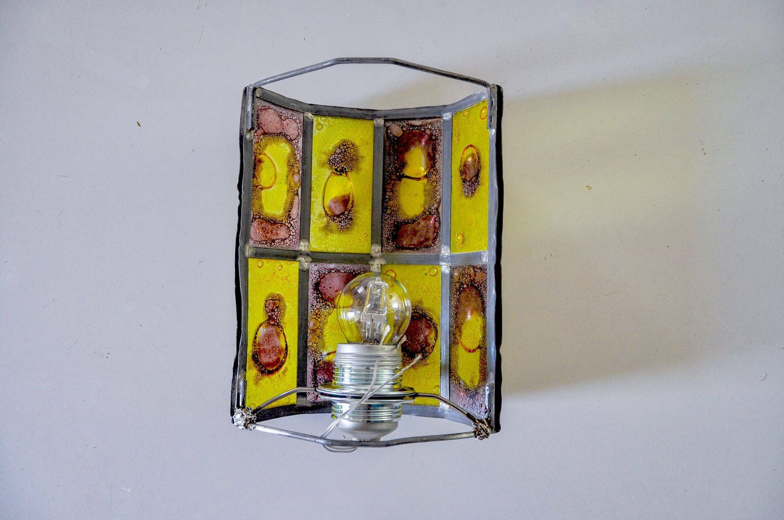 Brutalist Wall Lamp By Felipe Derflingher For Feders, Blown Glass, 1960, Mexico photo vintage
