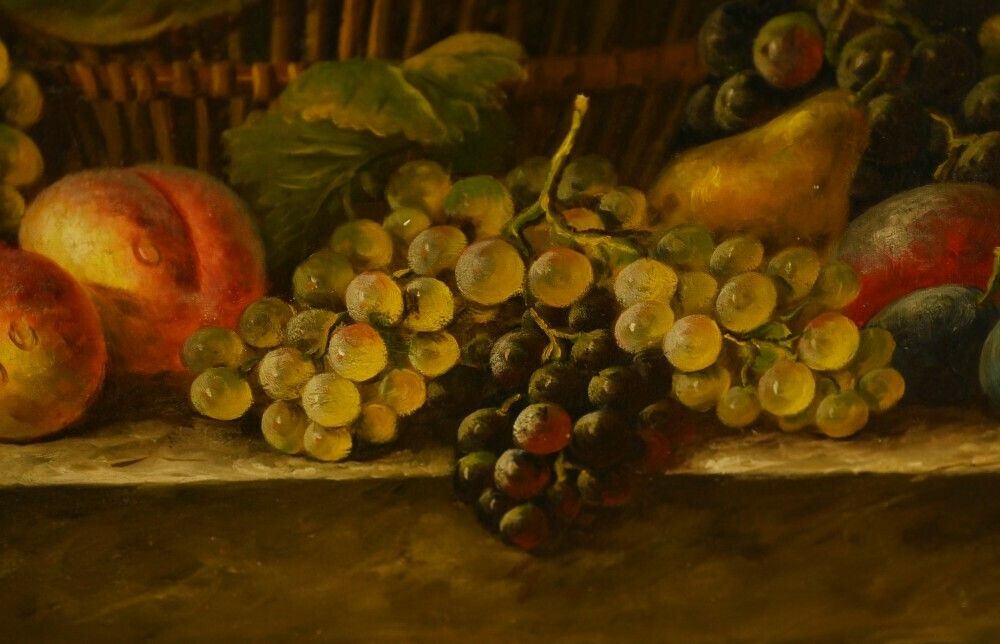 Renaissance Still Life Oil Painting Grape Fruit Italian Art photo 875.0