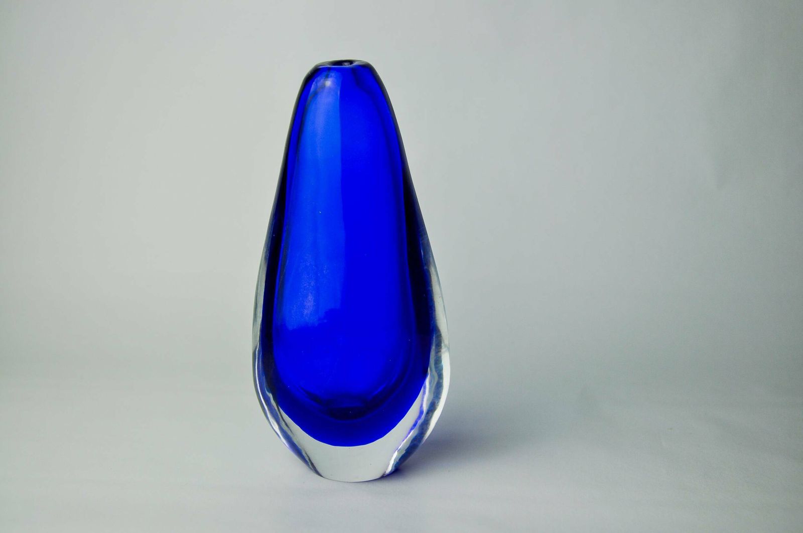 Sommerso Blue Vase, Murano Glass, Italy, 1970 photo furniture