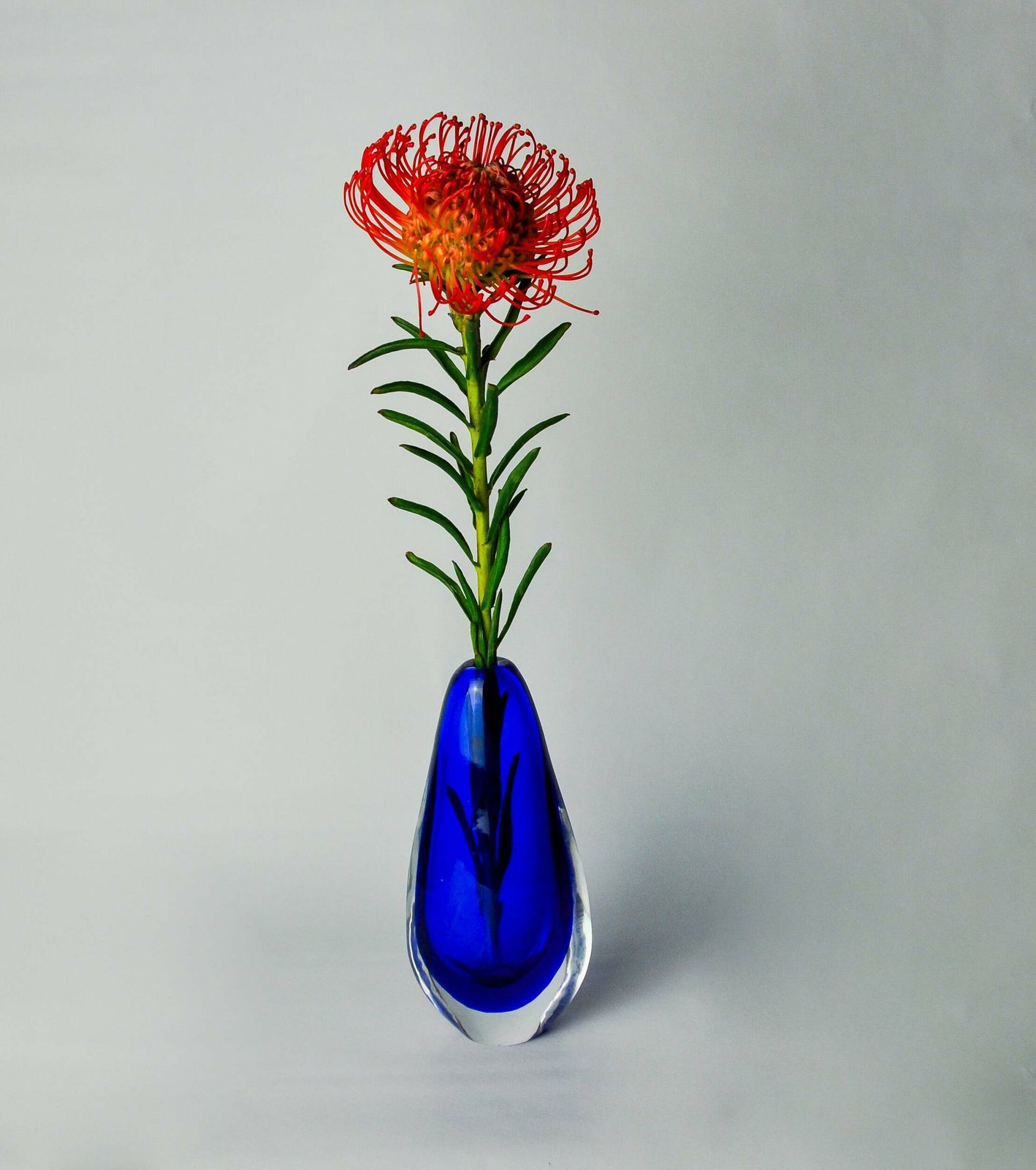 Sommerso Blue Vase, Murano Glass, Italy, 1970 photo for sale