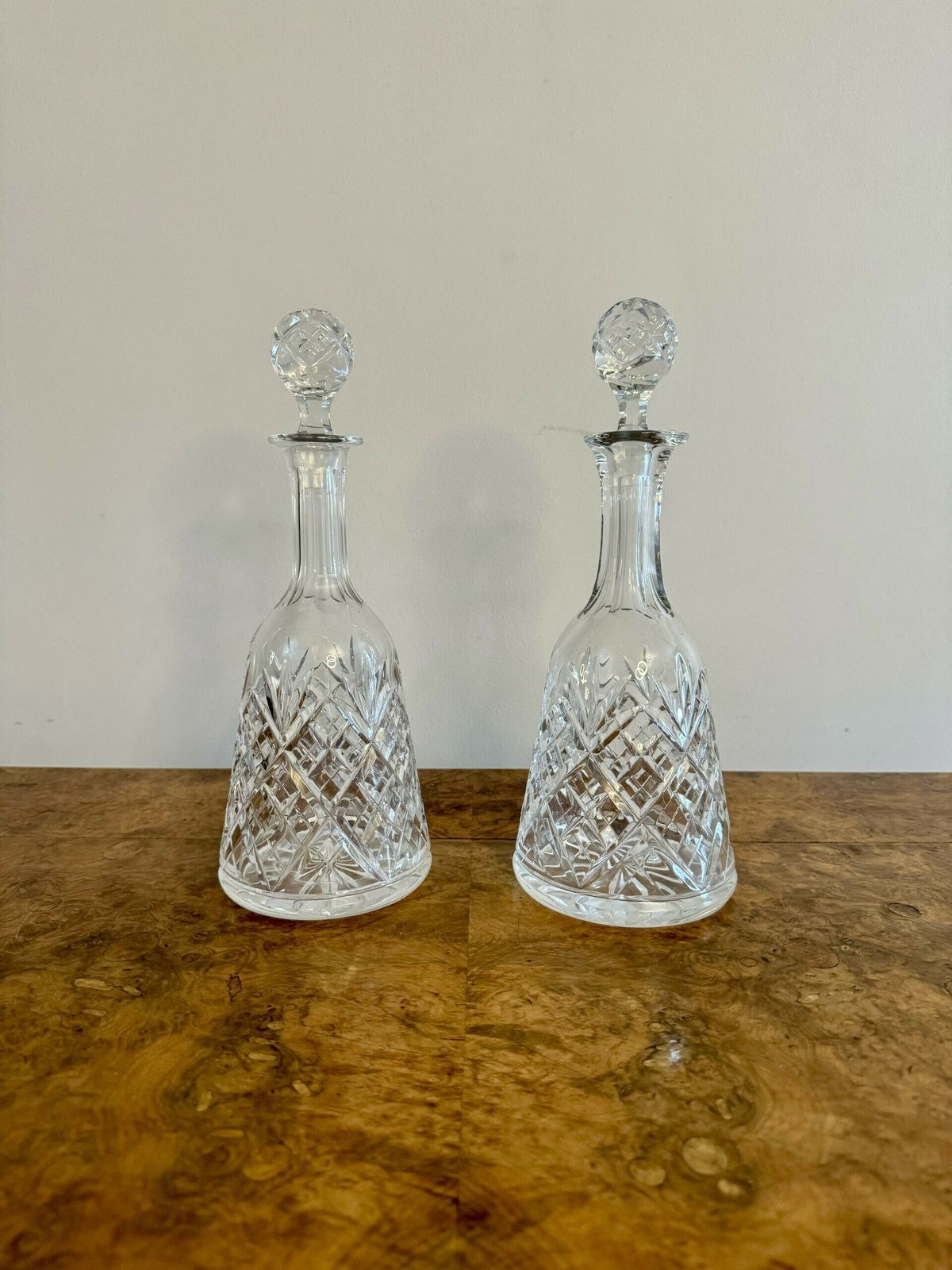 Lovely Pair Of Antique Bell Shaped Decanters