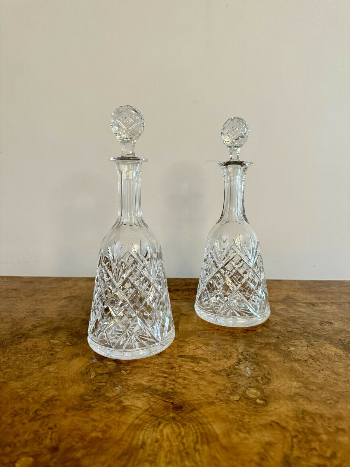 Lovely Pair Of Antique Bell Shaped Decanters photo Home Decor